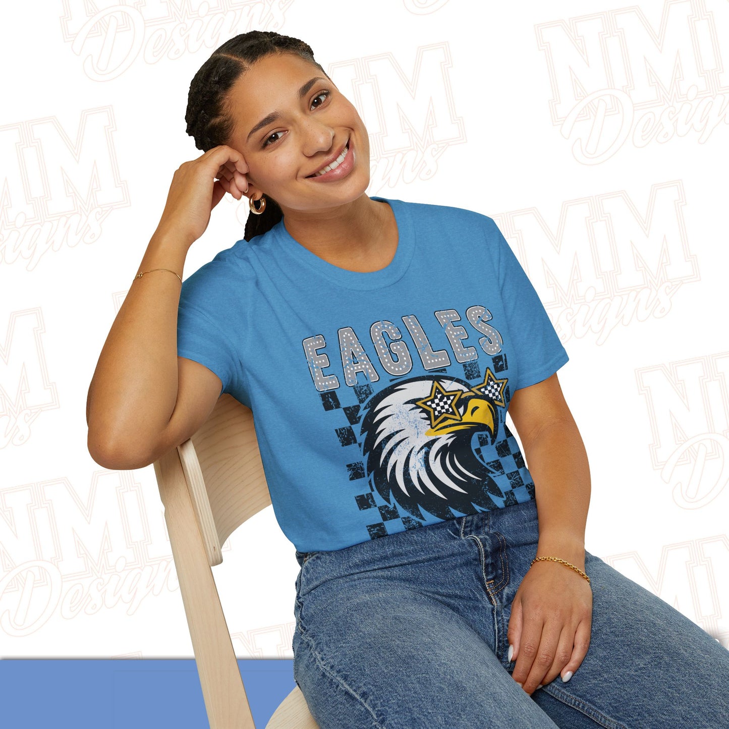 Eagle Graphic T-Shirt, Vintage Style Eagle Tee, Unisex Softstyle Shirt, Perfect for Game Day, Eagle Lover Gift, Casual Wear