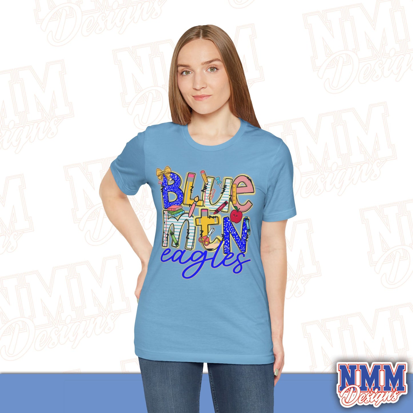 Blue Mountain Eagles Tee Shirt, Unisex Graphic T-Shirt, Casual Wear, Perfect for School Spirit, Gifts for Sports Fans, Summer Outfit