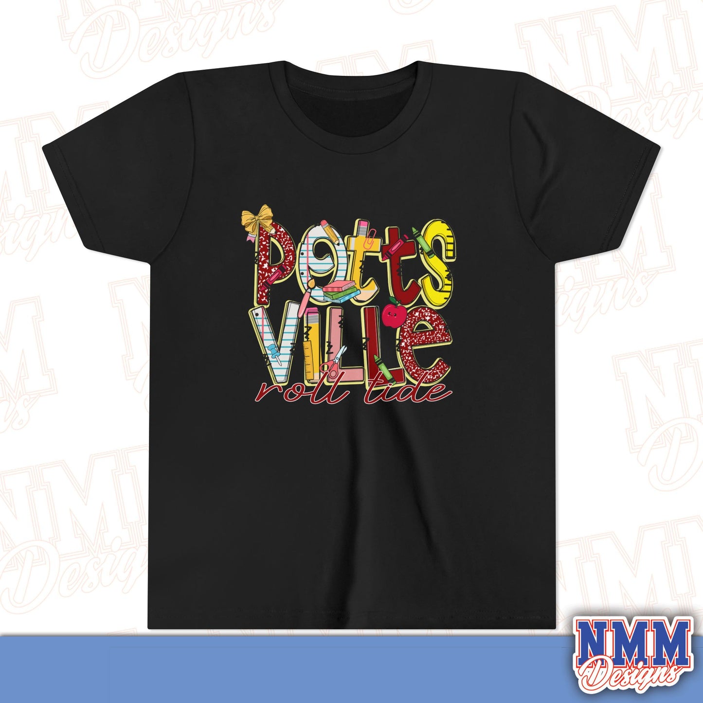 Pottsville Crimson Tide Youth Shirt, Kids Sportswear, School Spirit Apparel, Back to School