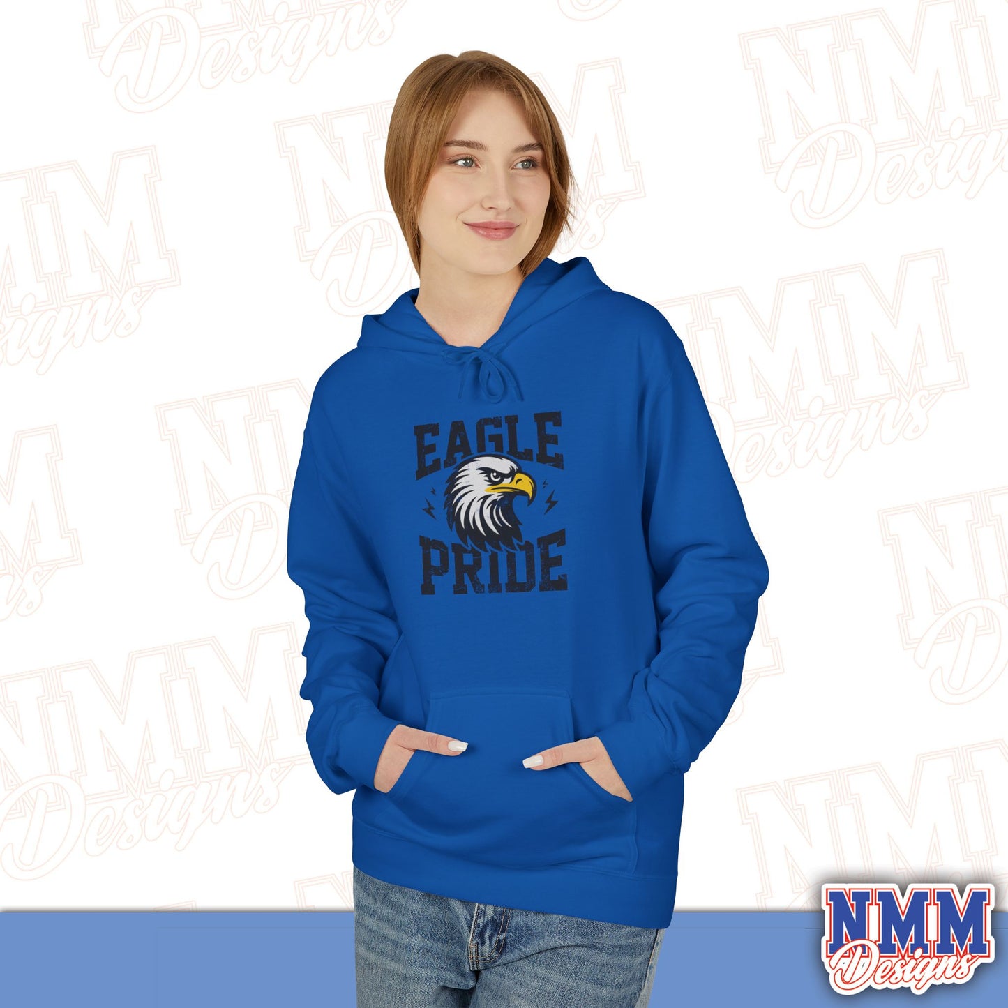 Eagle Pride Fleece Hoodie - Unisex Sweatshirt for School Spirit, Team Wear, Sports Events, Gifts, Casual Outfit