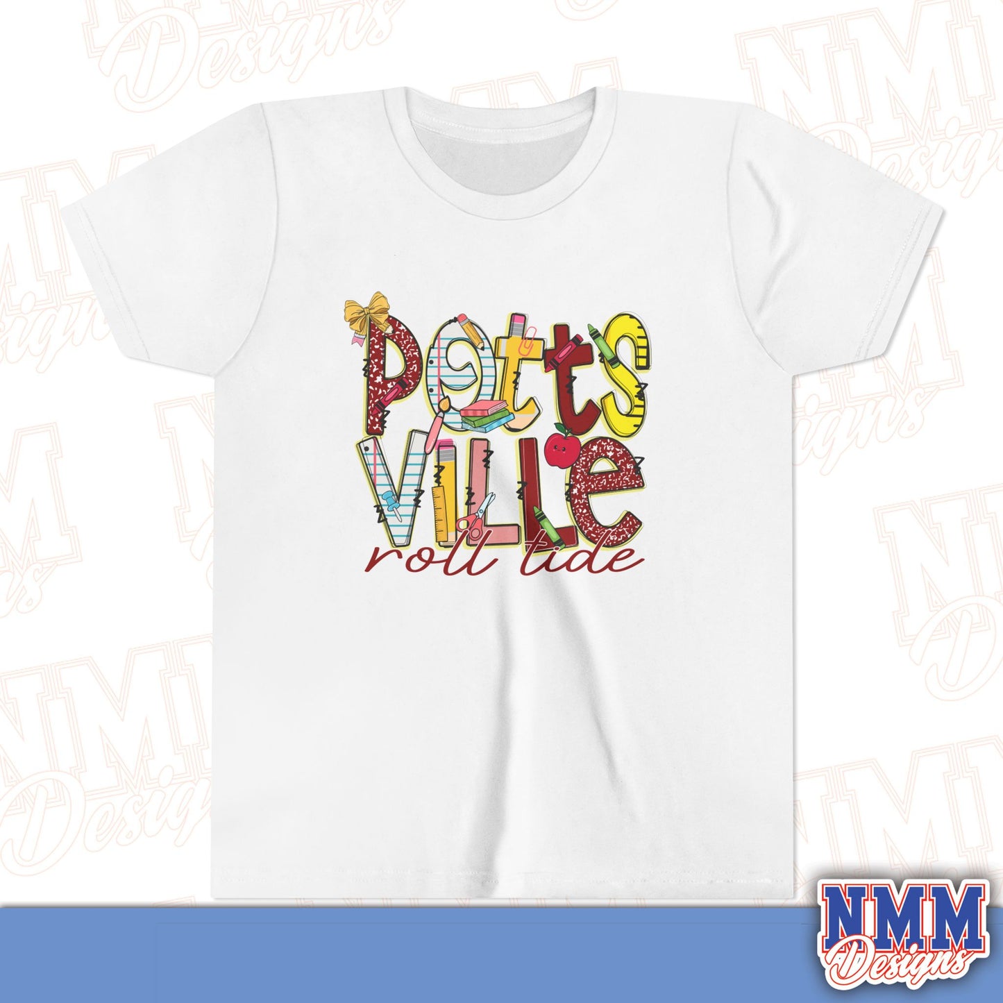Pottsville Crimson Tide Youth Shirt, Kids Sportswear, School Spirit Apparel, Back to School