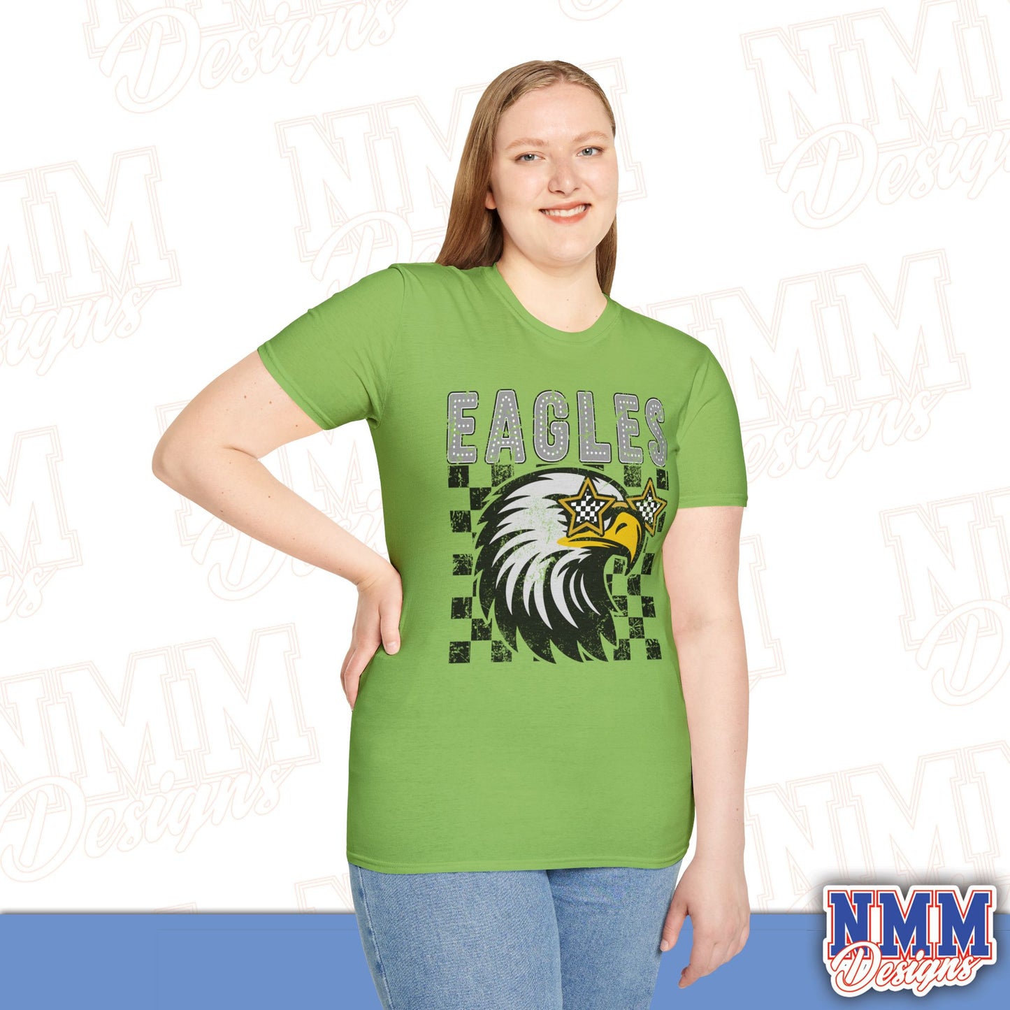 Eagle Graphic T-Shirt, Vintage Style Eagle Tee, Unisex Softstyle Shirt, Perfect for Game Day, Eagle Lover Gift, Casual Wear