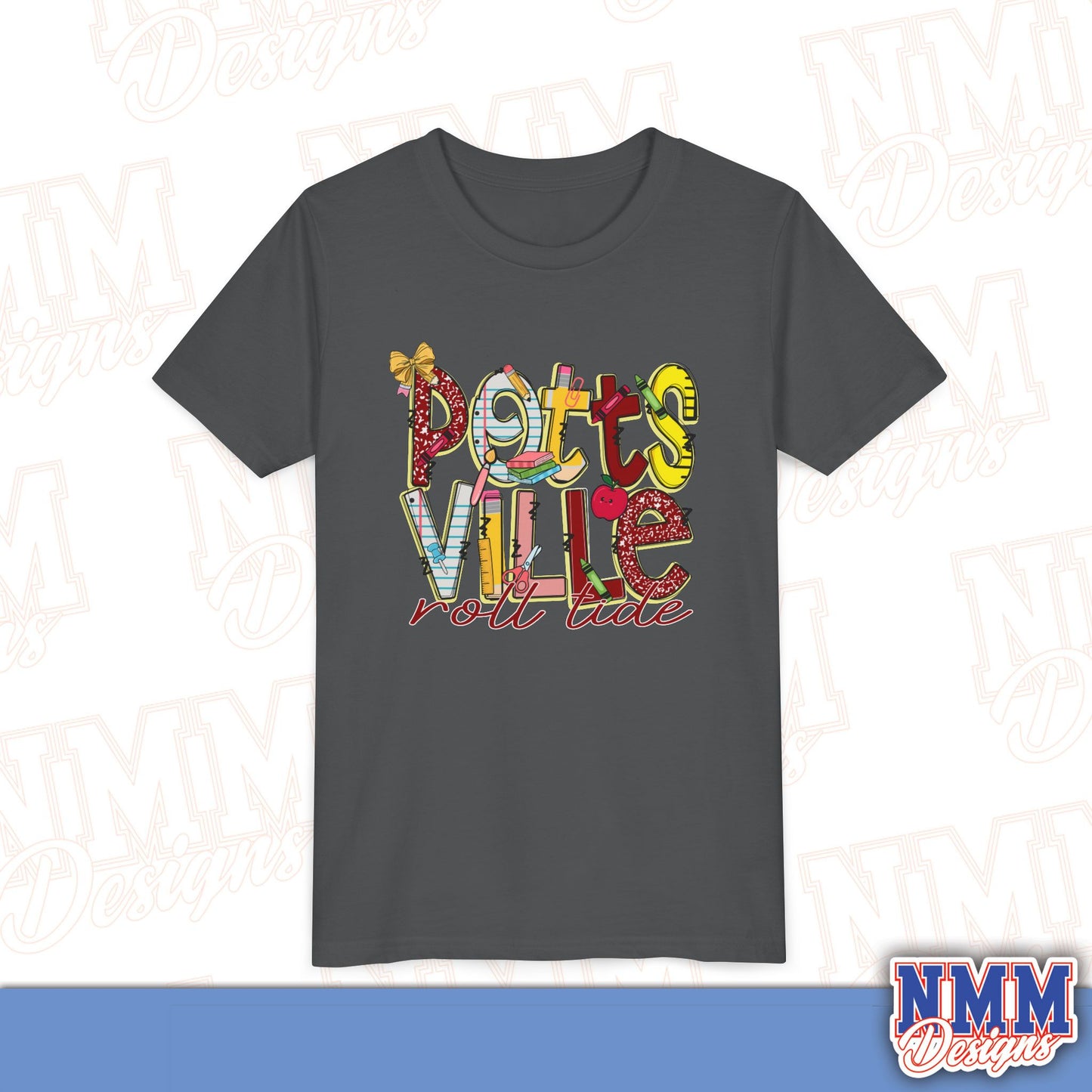 Pottsville Crimson Tide Youth Shirt, Kids Sportswear, School Spirit Apparel, Back to School