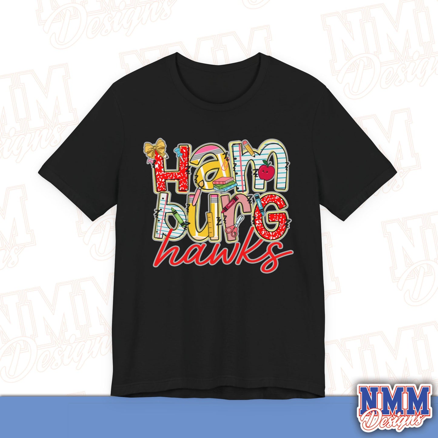 Hamburg Hawks Tee Shirt, Unisex Graphic T-Shirt, Casual Wear, Perfect for School Spirit, Gifts for Sports Fans, Summer Outfit