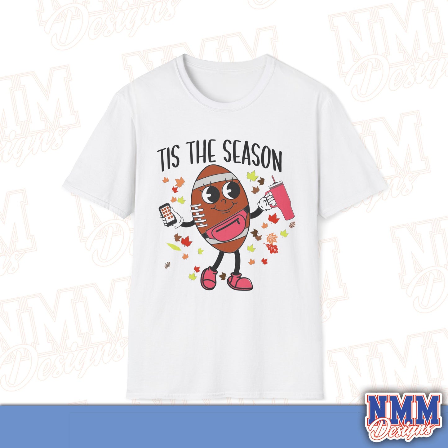 Festive Football T-Shirt, Unisex Softstyle Tee, Perfect for Game Day, Sports Events, Fall Celebrations, Holiday Gatherings, Casual Wear