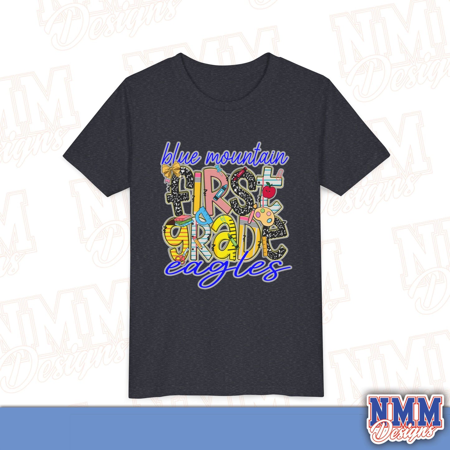 Blue Mountain Eagles First Grade Youth Shirt, Kids Sportswear, School Spirit Apparel, Back to School