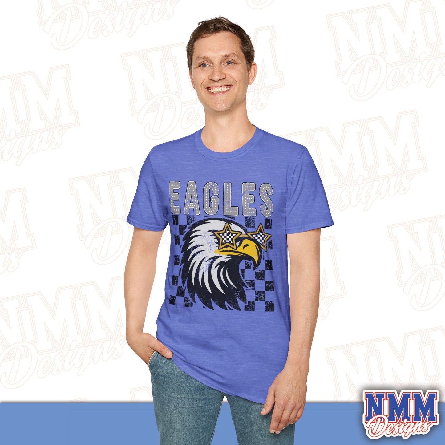 Eagle Graphic T-Shirt, Vintage Style Eagle Tee, Unisex Softstyle Shirt, Perfect for Game Day, Eagle Lover Gift, Casual Wear