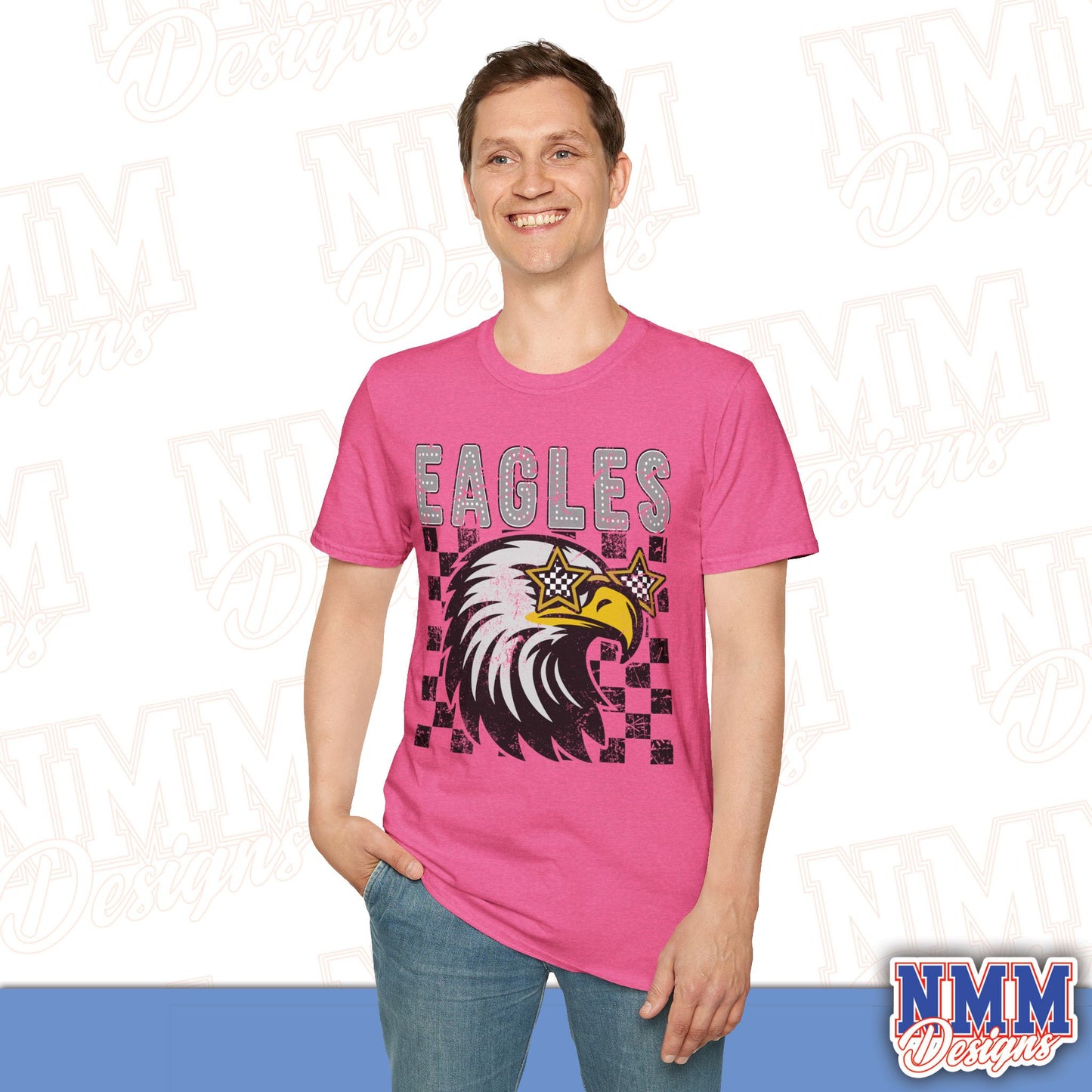 Eagle Graphic T-Shirt, Vintage Style Eagle Tee, Unisex Softstyle Shirt, Perfect for Game Day, Eagle Lover Gift, Casual Wear