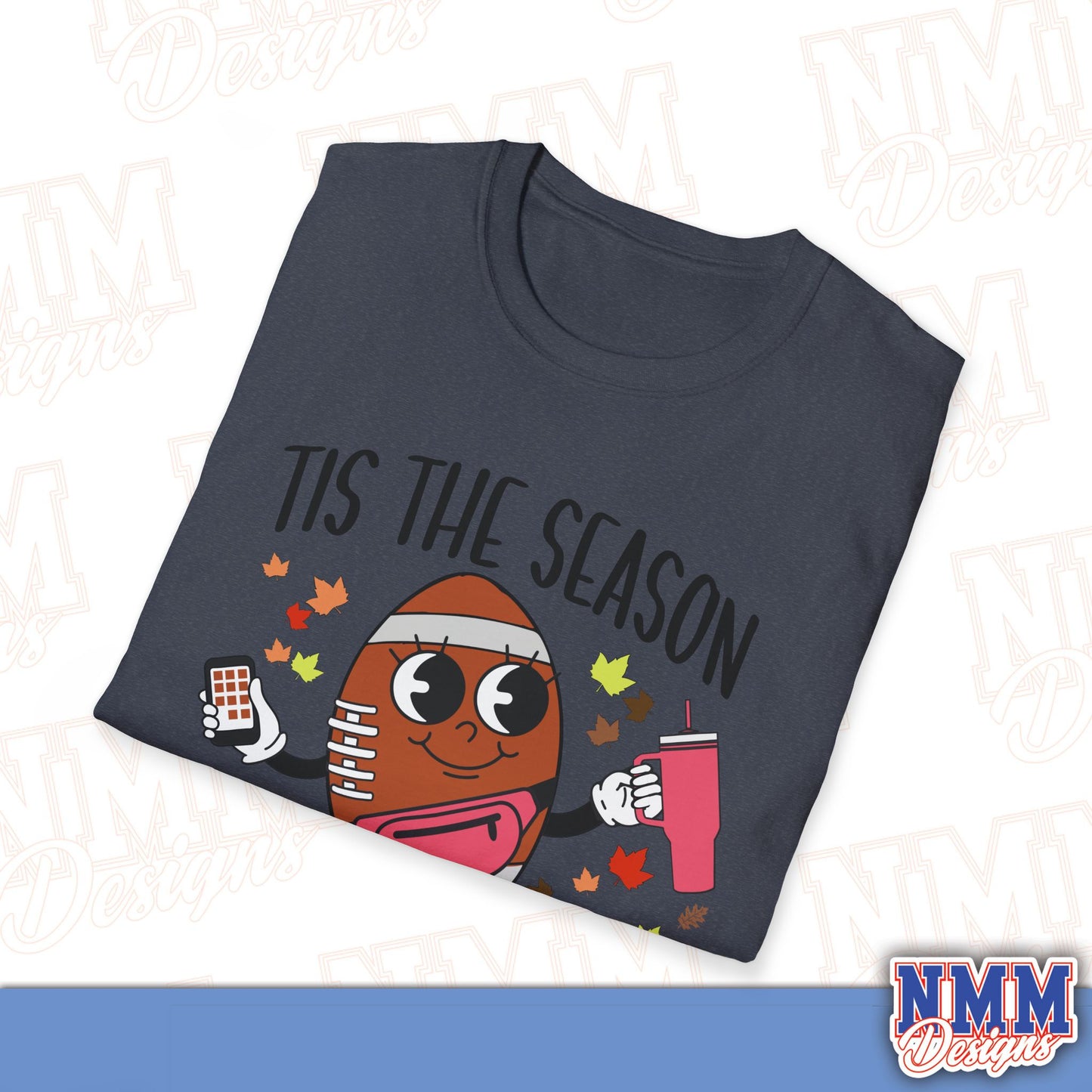 Festive Football T-Shirt, Unisex Softstyle Tee, Perfect for Game Day, Sports Events, Fall Celebrations, Holiday Gatherings, Casual Wear