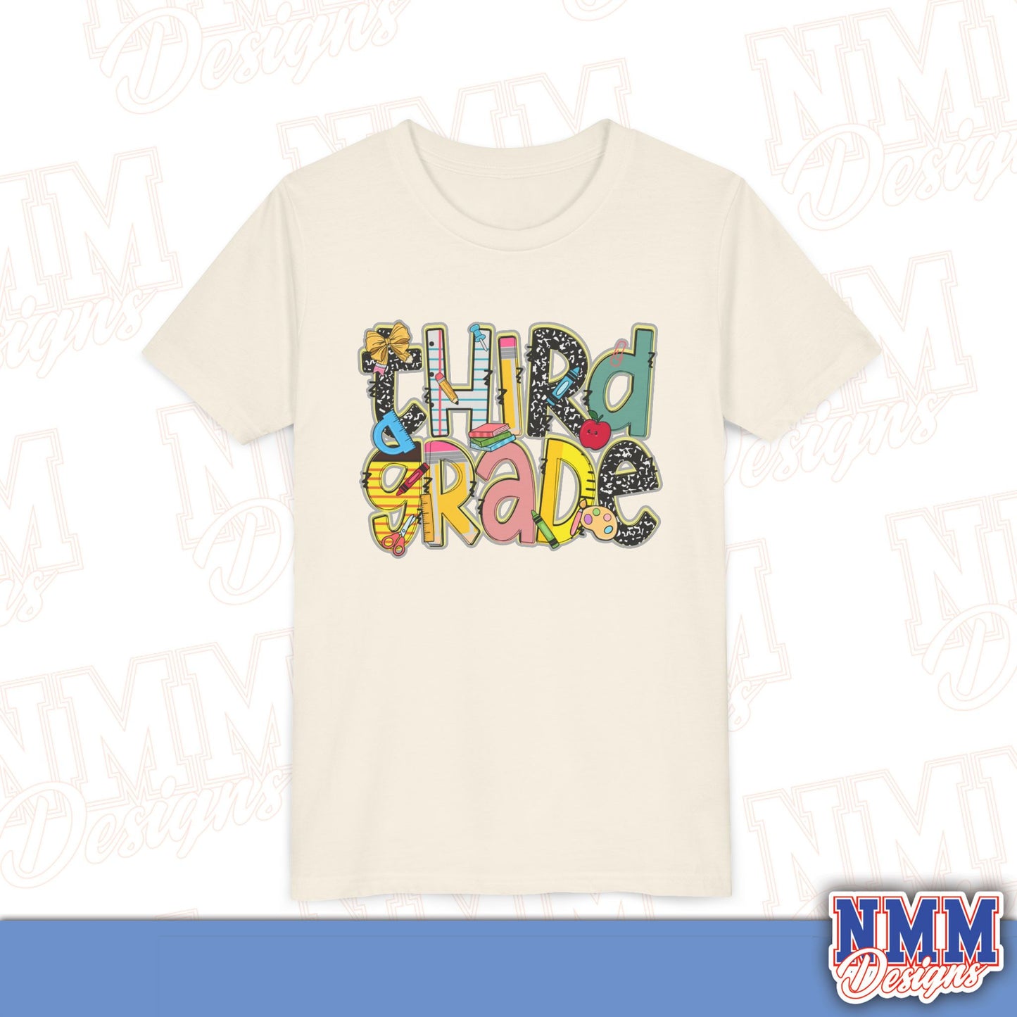 Third Grade Back to School Youth Shirt, Kids Sportswear, School Spirit Apparel, Back to School