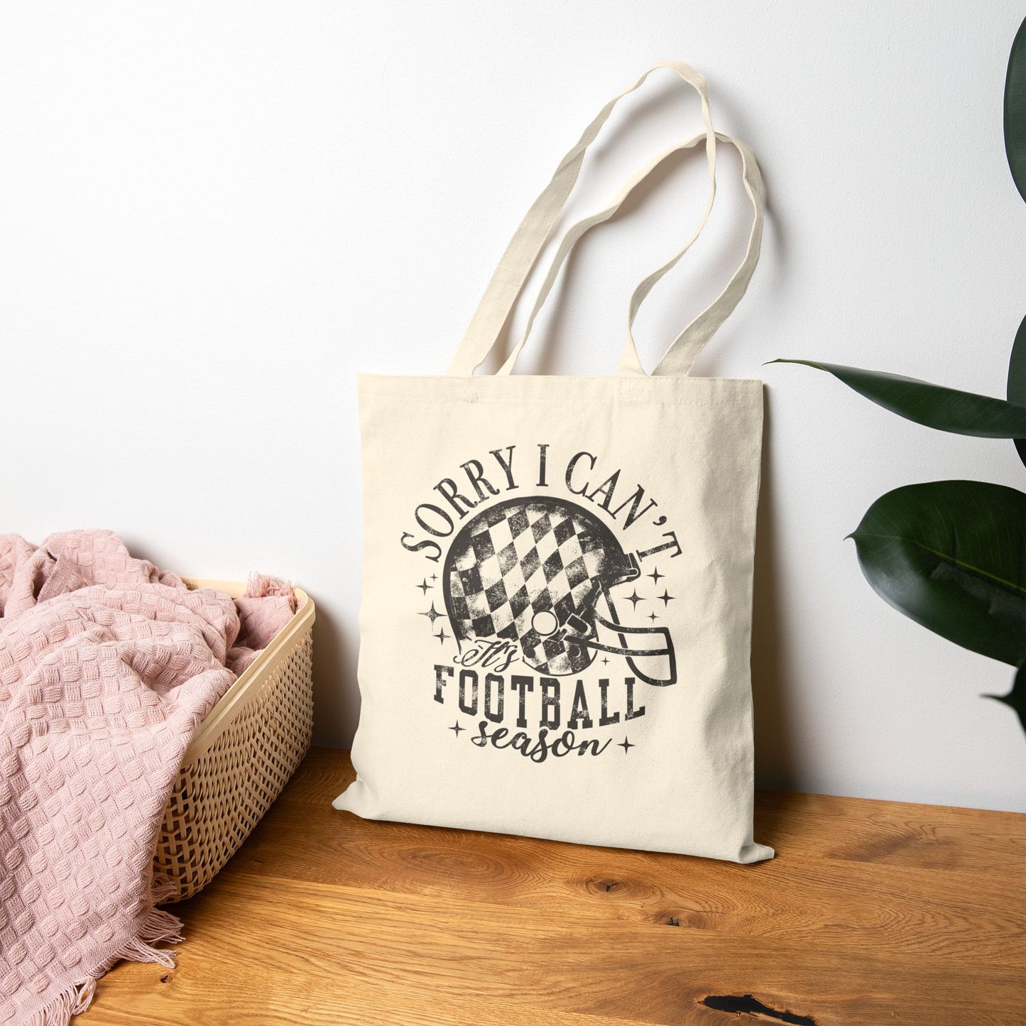 Football Season Cotton Canvas Tote Bag, Eco-Friendly Shopping Bag, Game Day Essentials, Sports Fan Gear, Trendy Tote for Holidays