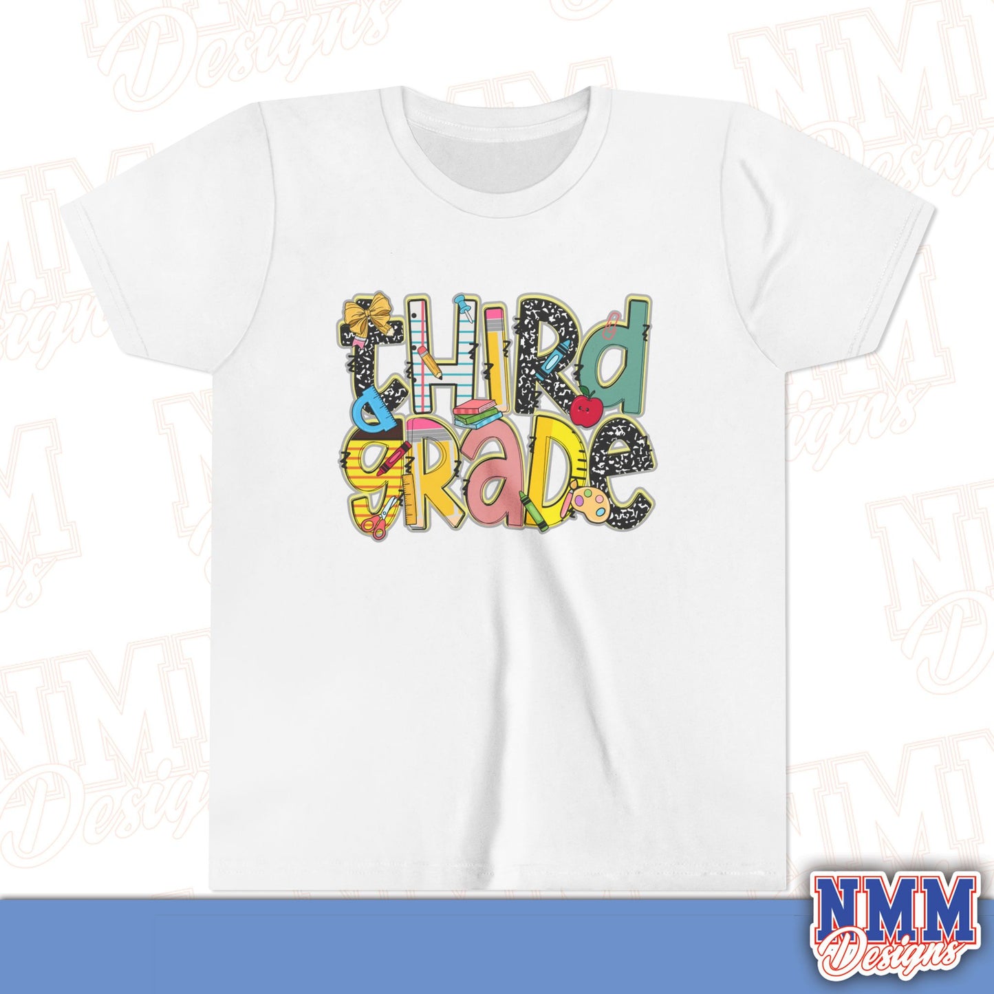 Third Grade Back to School Youth Shirt, Kids Sportswear, School Spirit Apparel, Back to School