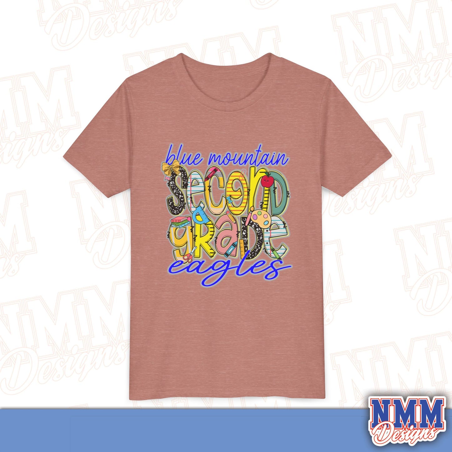 Blue Mountain Eagles Second Grade Youth Shirt, Kids Sportswear, School Spirit Apparel, Back to School