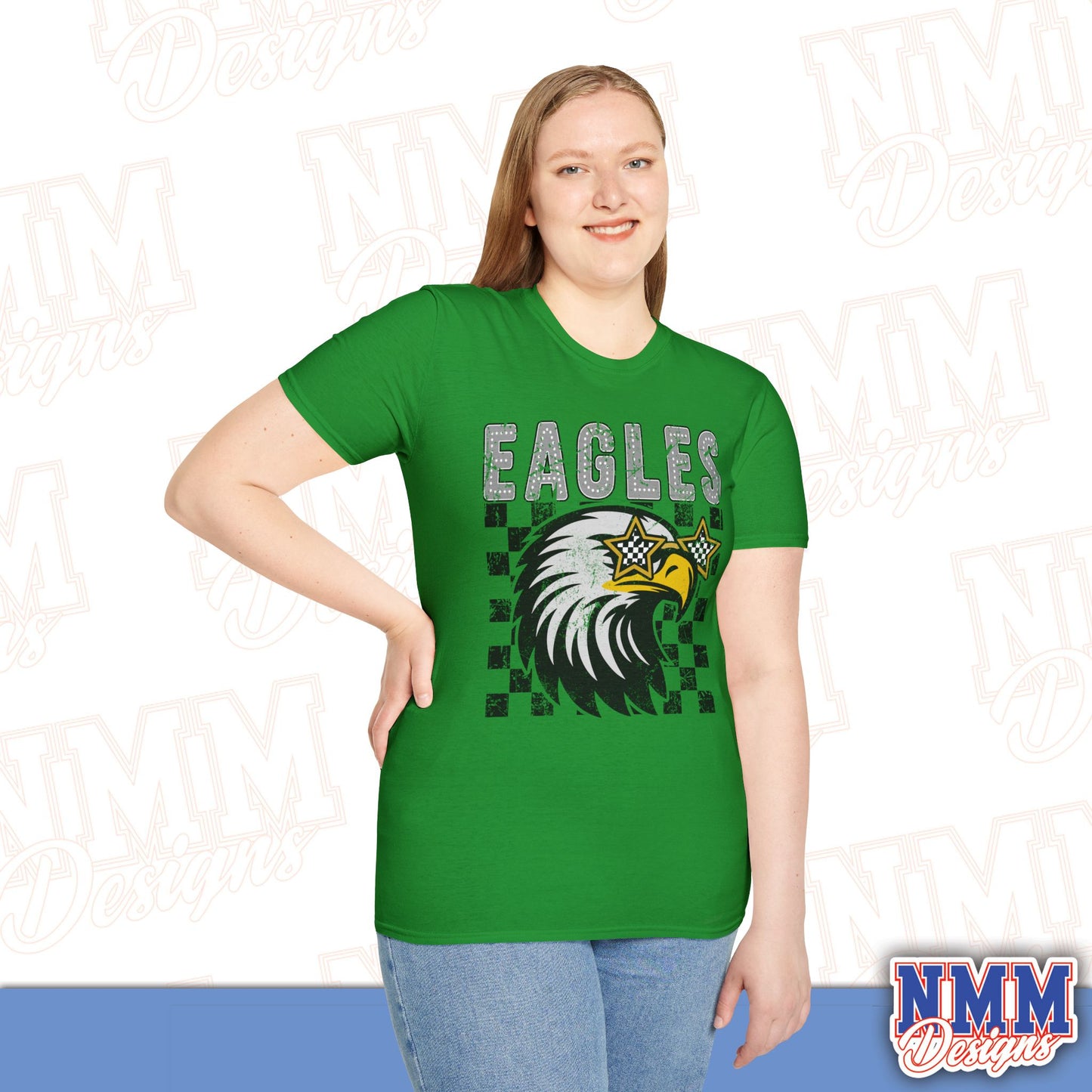 Eagle Graphic T-Shirt, Vintage Style Eagle Tee, Unisex Softstyle Shirt, Perfect for Game Day, Eagle Lover Gift, Casual Wear