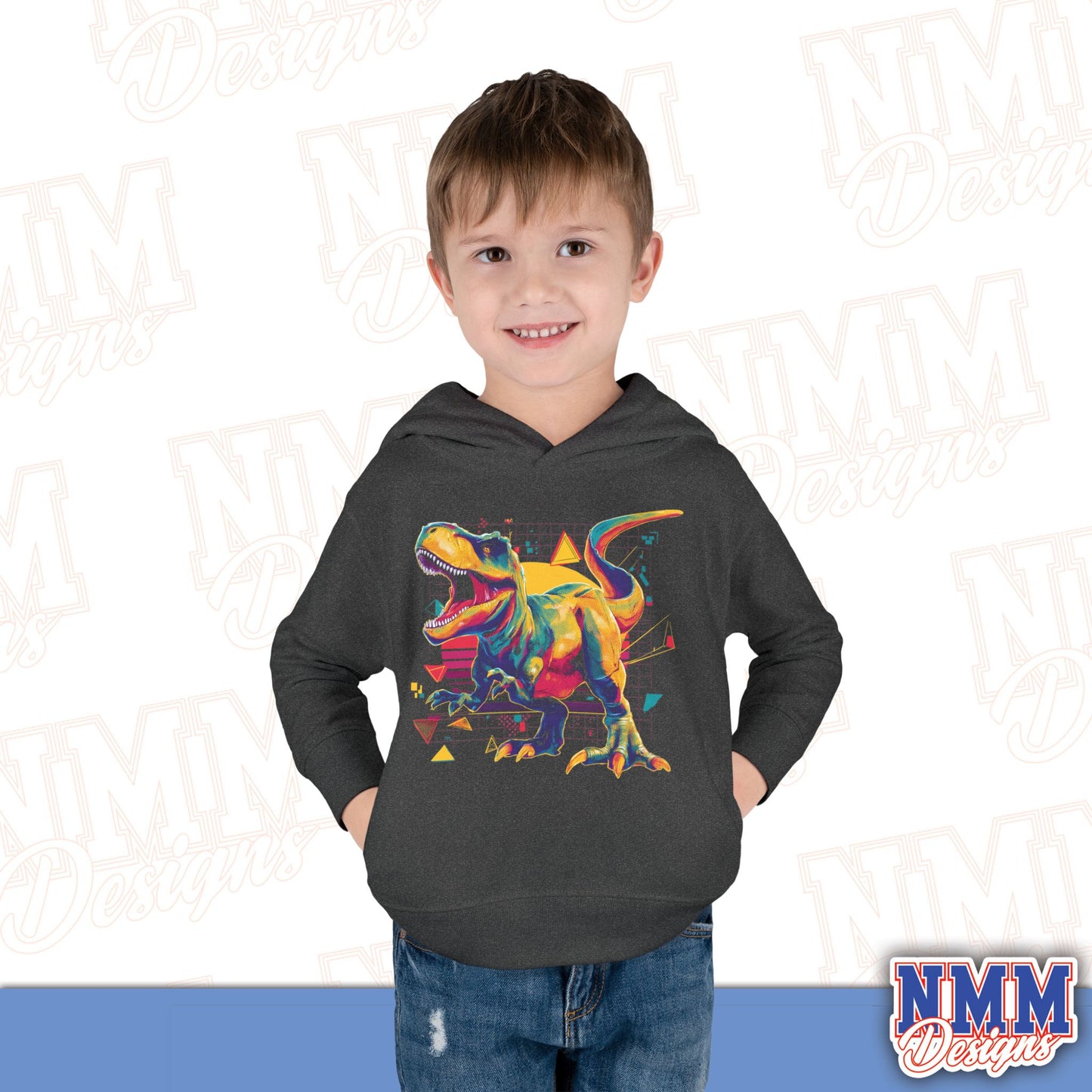 Colorful Dinosaur Toddler Pullover Hoodie