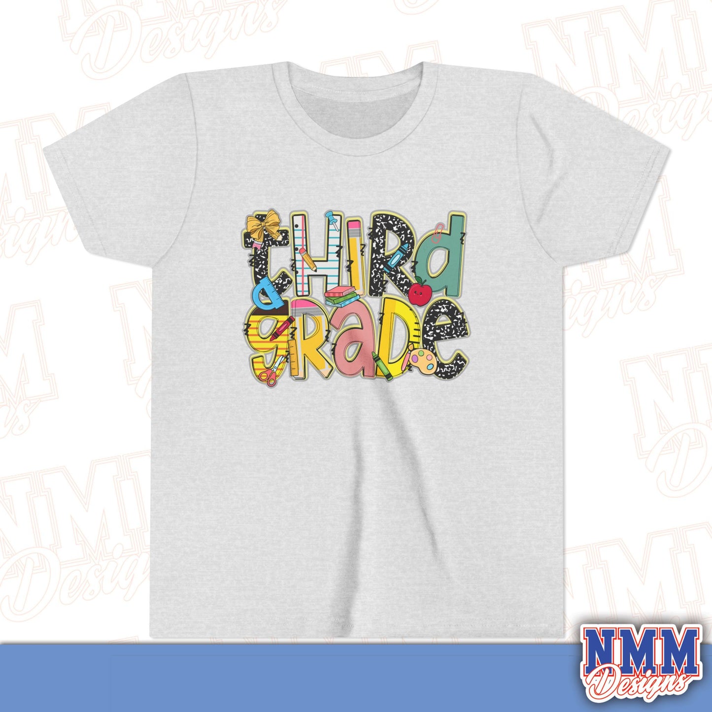 Third Grade Back to School Youth Shirt, Kids Sportswear, School Spirit Apparel, Back to School