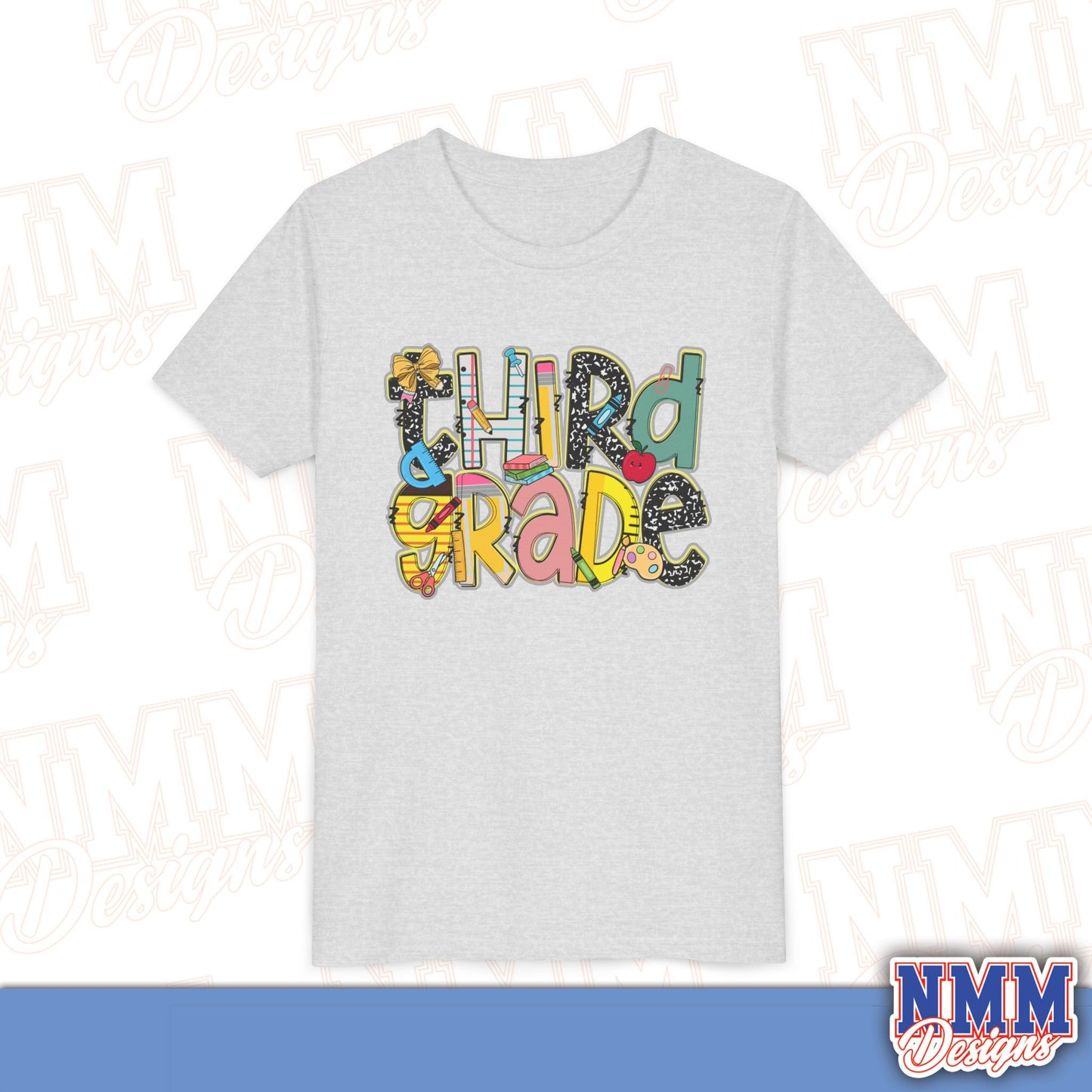 Third Grade Back to School Youth Shirt, Kids Sportswear, School Spirit Apparel, Back to School