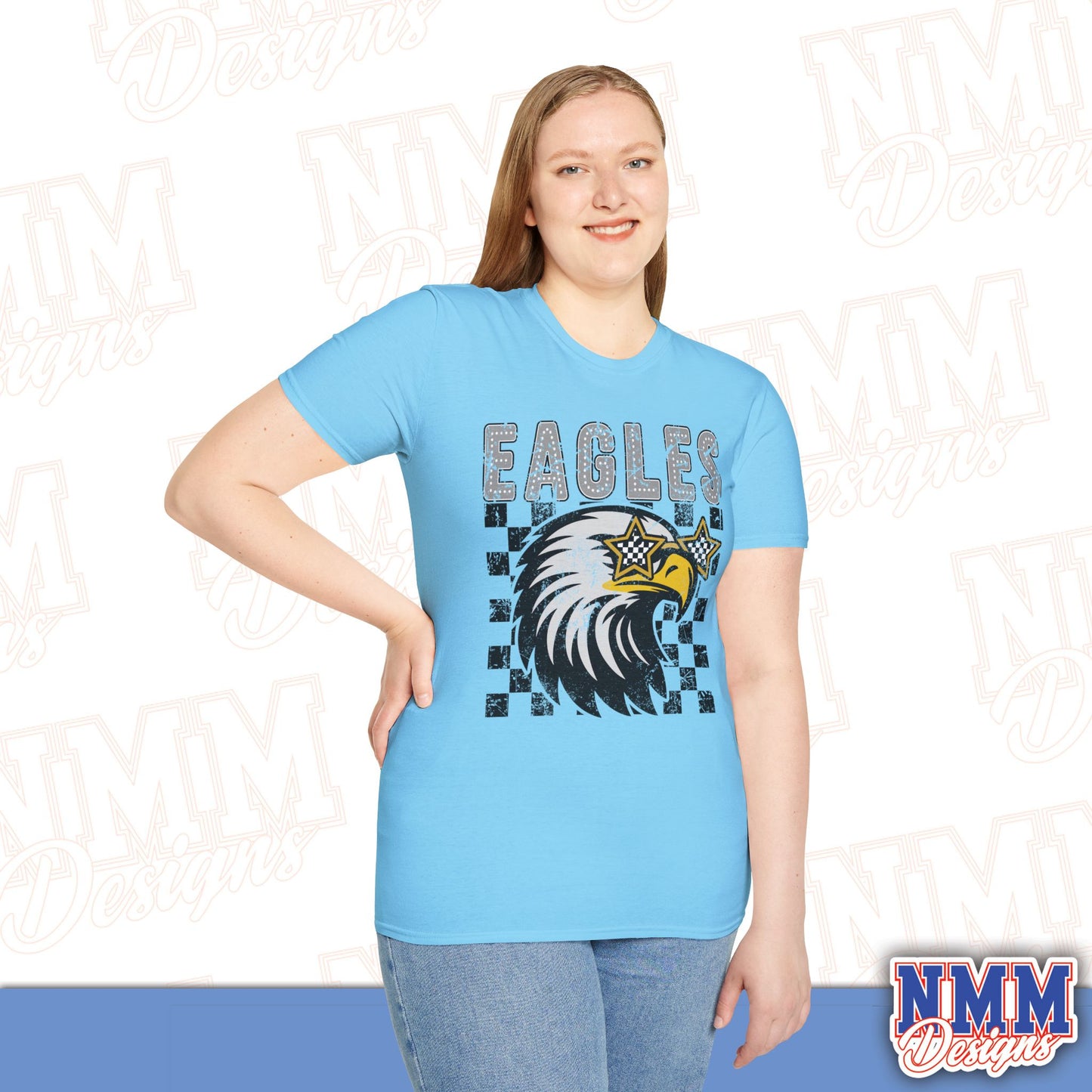 Eagle Graphic T-Shirt, Vintage Style Eagle Tee, Unisex Softstyle Shirt, Perfect for Game Day, Eagle Lover Gift, Casual Wear