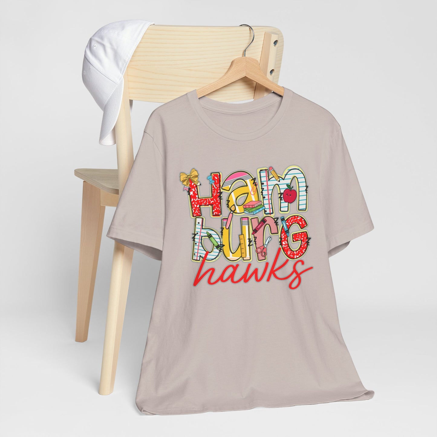 Hamburg Hawks Tee Shirt, Unisex Graphic T-Shirt, Casual Wear, Perfect for School Spirit, Gifts for Sports Fans, Summer Outfit