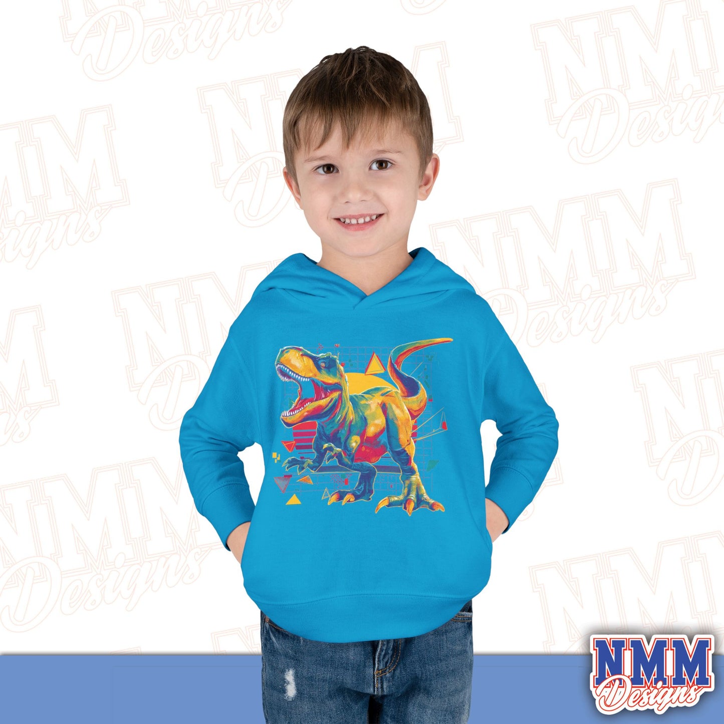 Colorful Dinosaur Toddler Pullover Hoodie