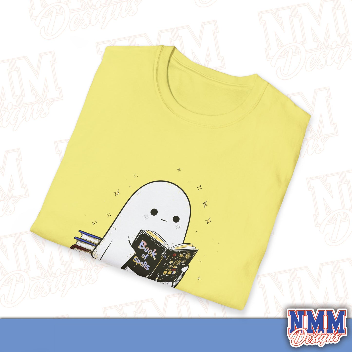 Ghost T-Shirt - Cute Ghost Reading a Book of Spells