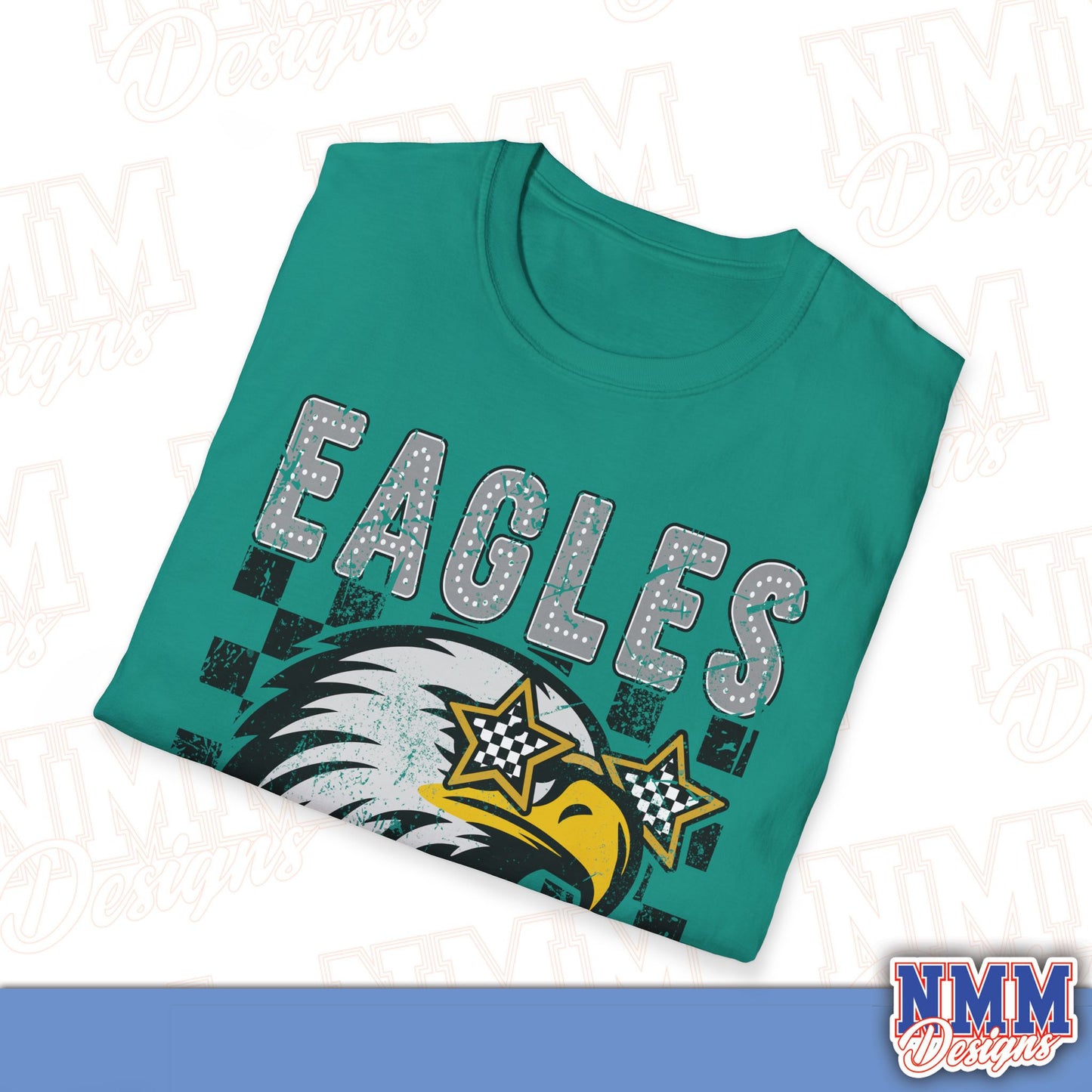 Eagle Graphic T-Shirt, Vintage Style Eagle Tee, Unisex Softstyle Shirt, Perfect for Game Day, Eagle Lover Gift, Casual Wear