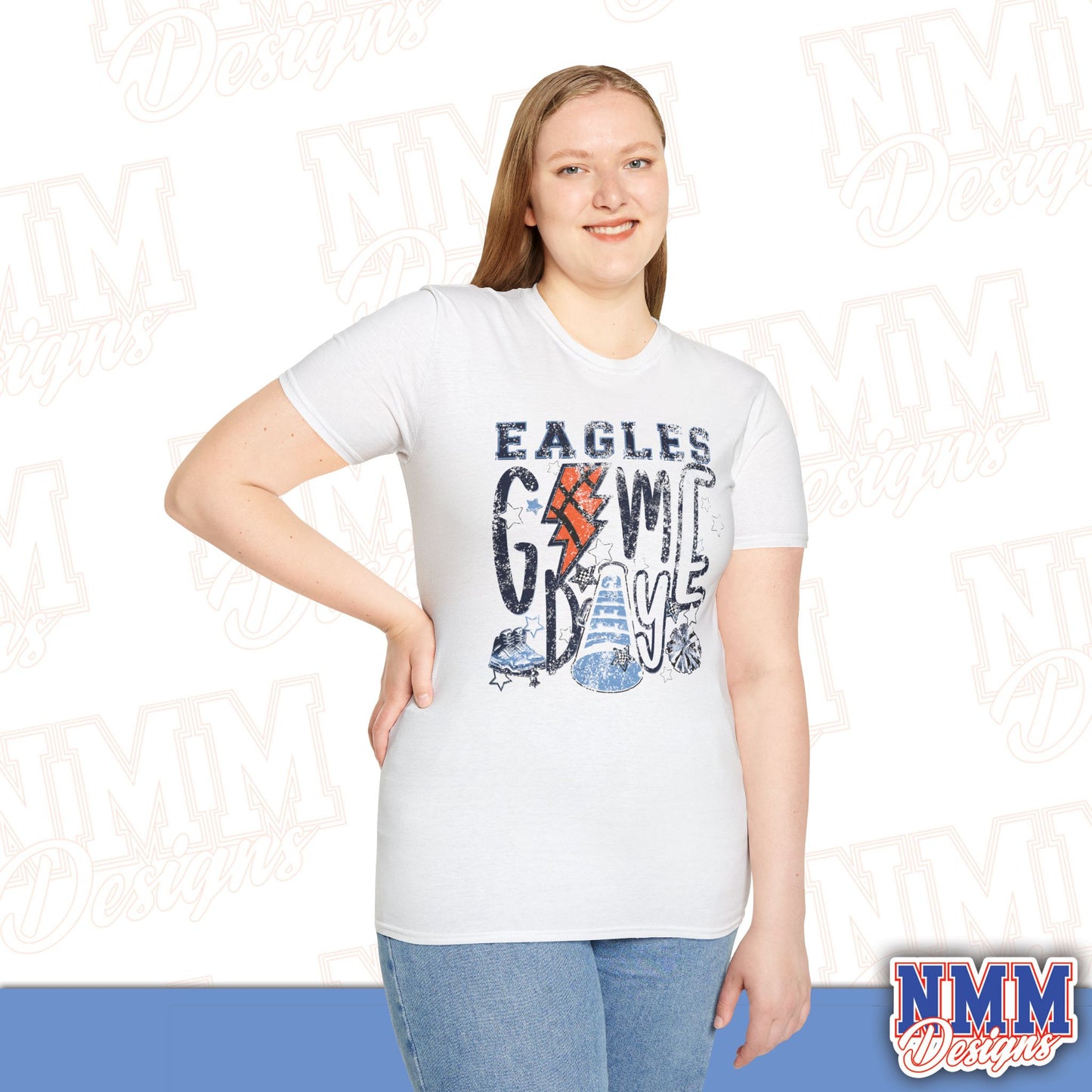 Eagles Game Day T‑Shirt — Vintage Lightning & Football Helmet Fan Tee