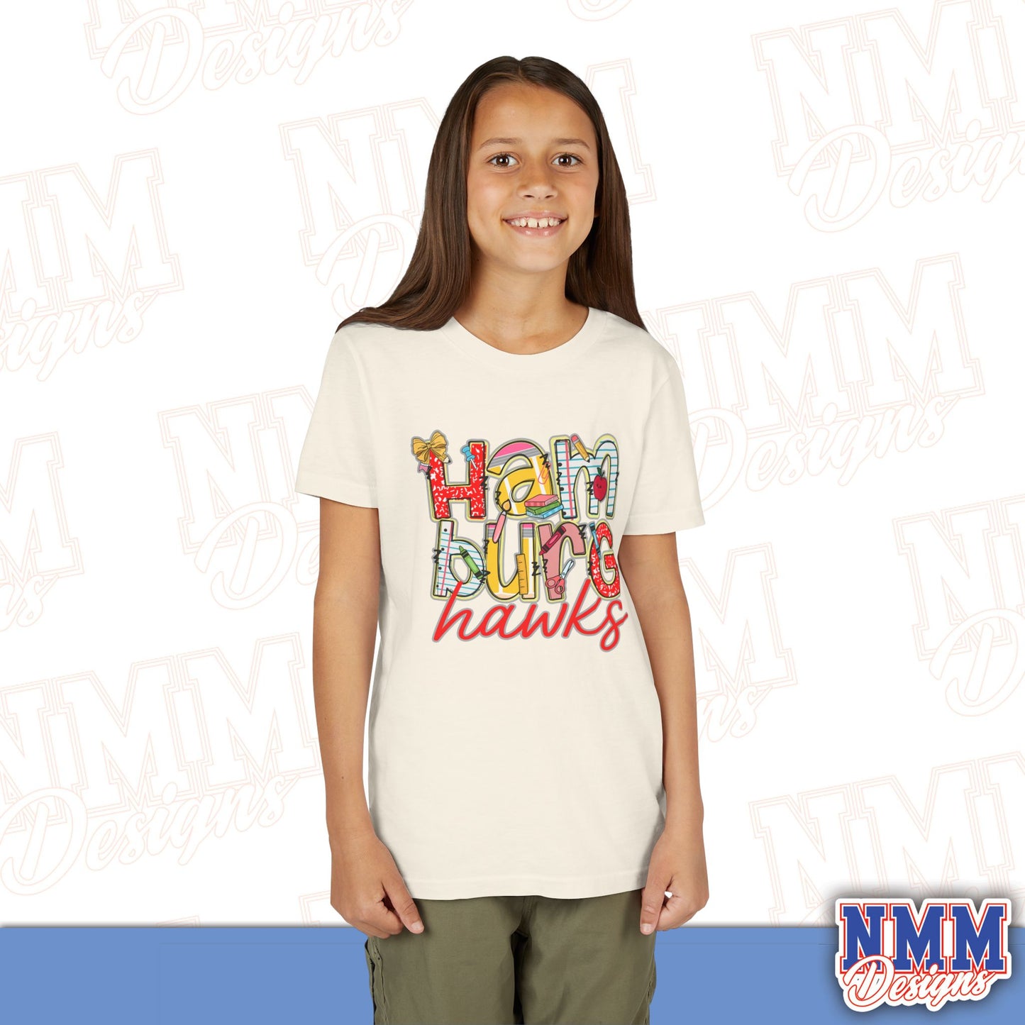 Hamburg Hawks Youth Shirt, Kids Sportswear,School Spirit Apparel, Back to School