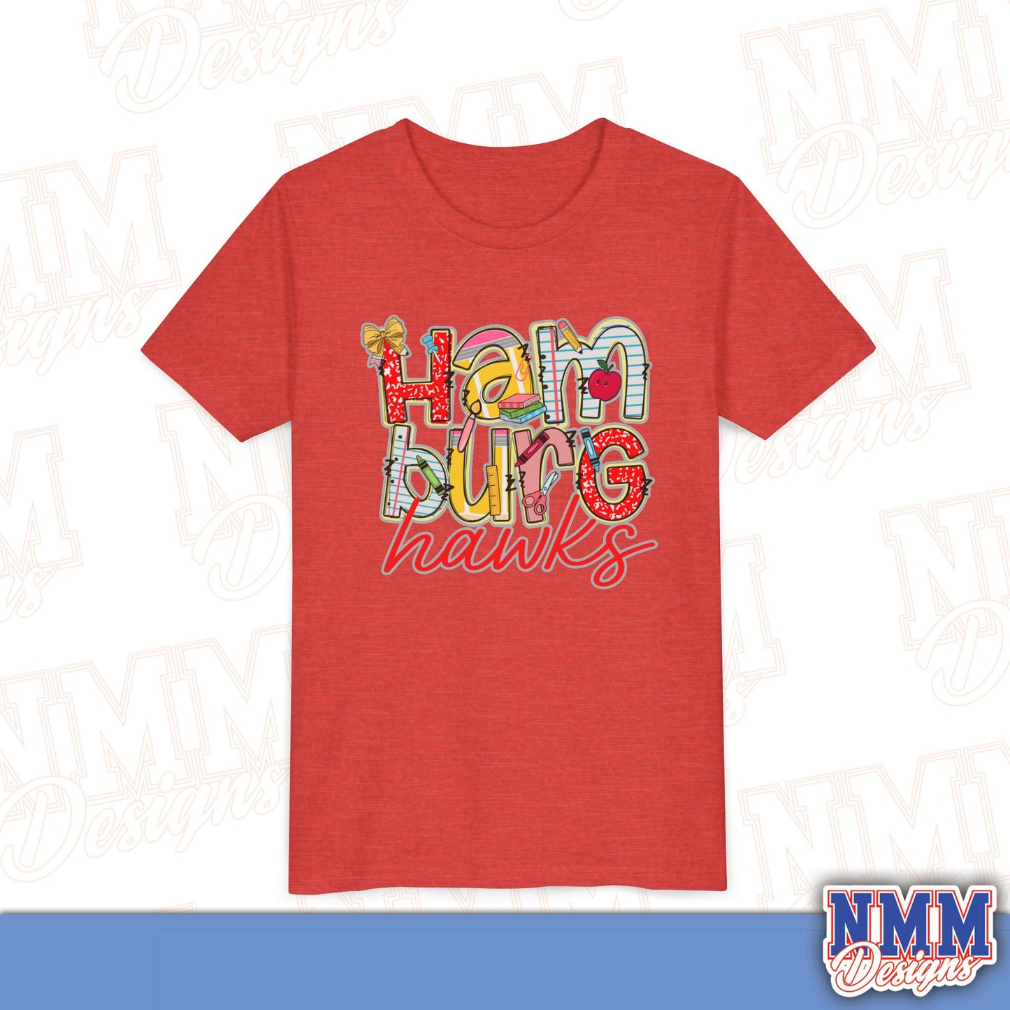 Hamburg Hawks Youth Shirt, Kids Sportswear,School Spirit Apparel, Back to School