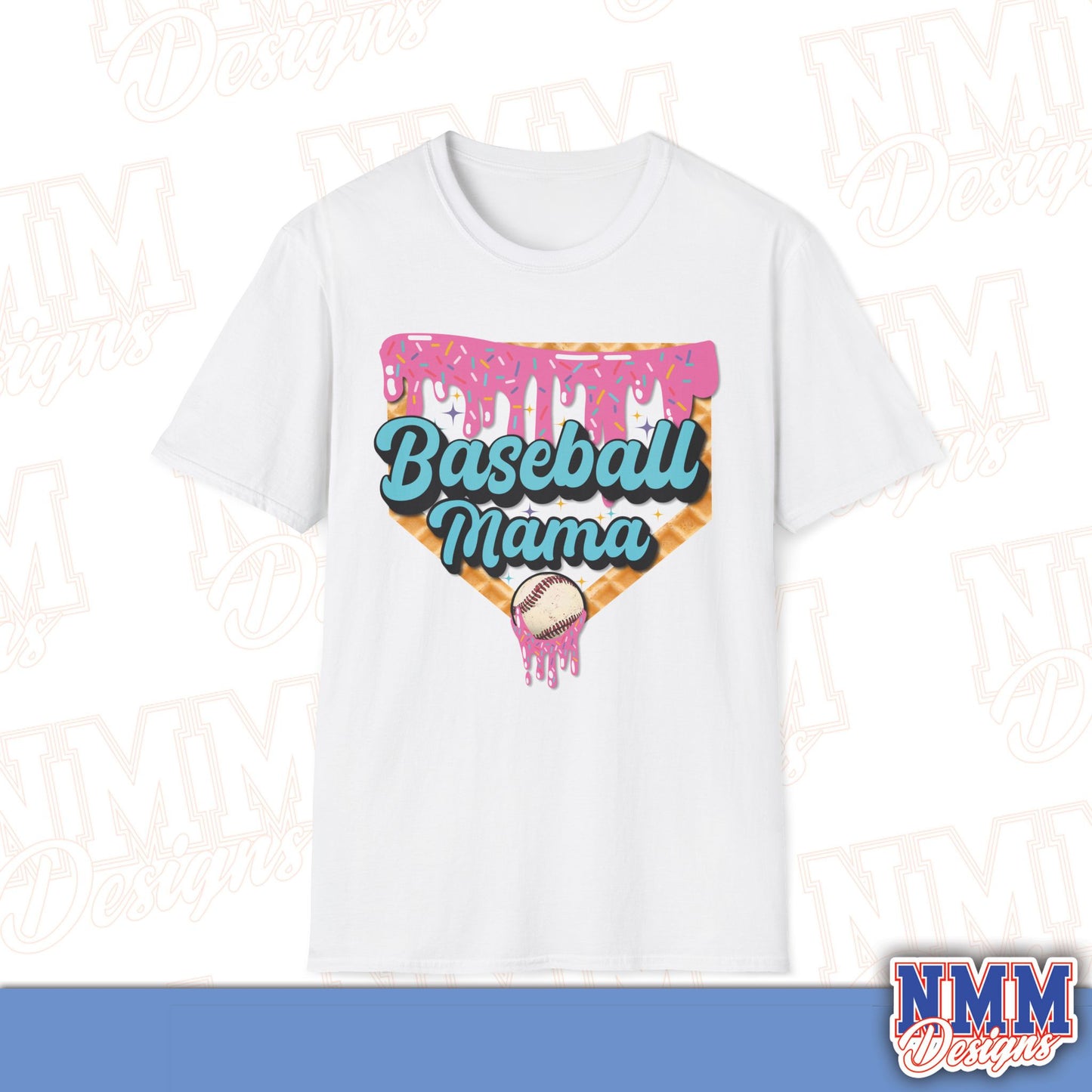 Baseball Mama Unisex Softstyle T-Shirt – Perfect Gift for Sports Moms