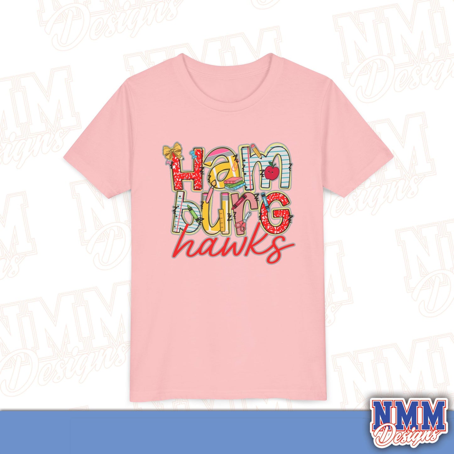 Hamburg Hawks Youth Shirt, Kids Sportswear,School Spirit Apparel, Back to School