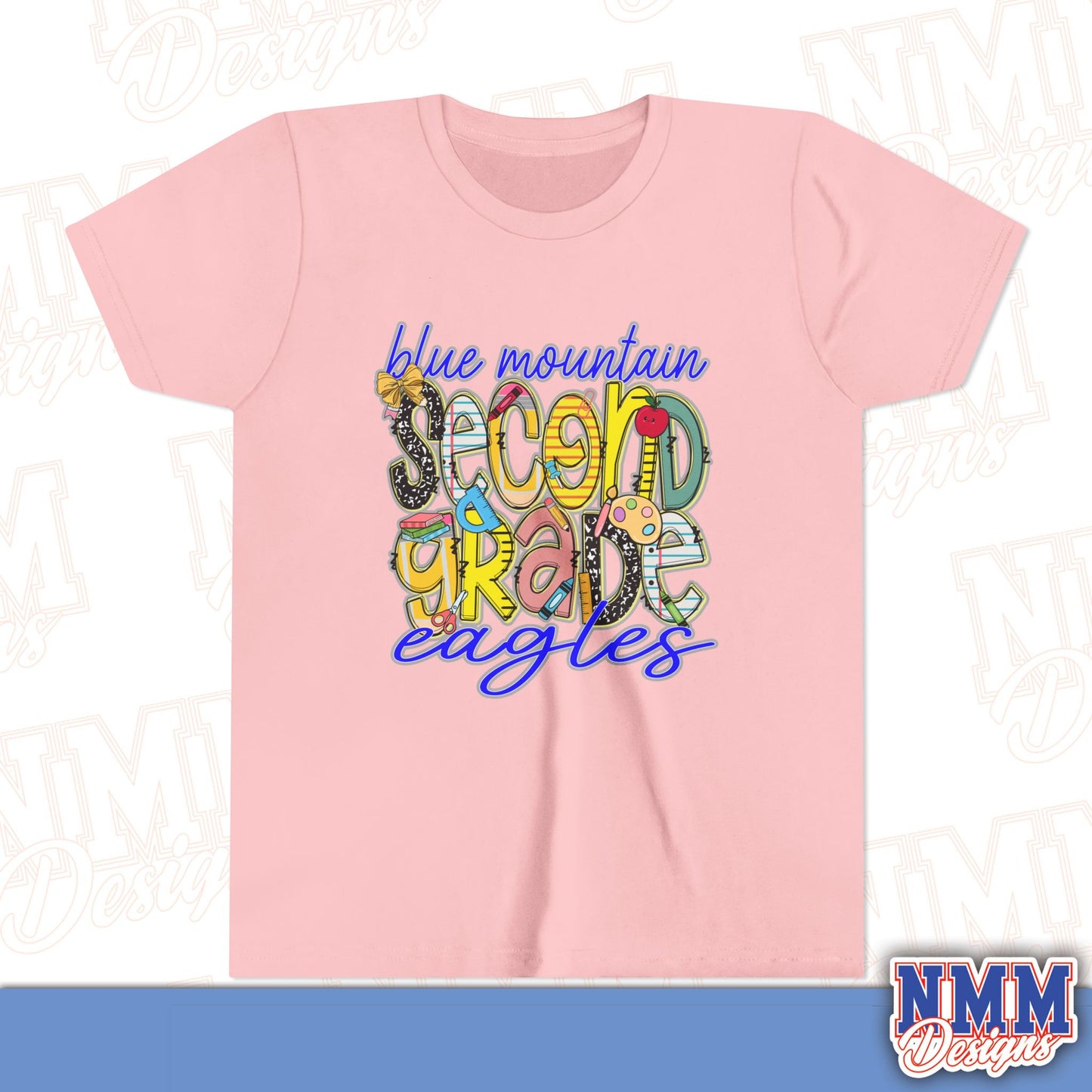 Blue Mountain Eagles Second Grade Youth Shirt, Kids Sportswear, School Spirit Apparel, Back to School