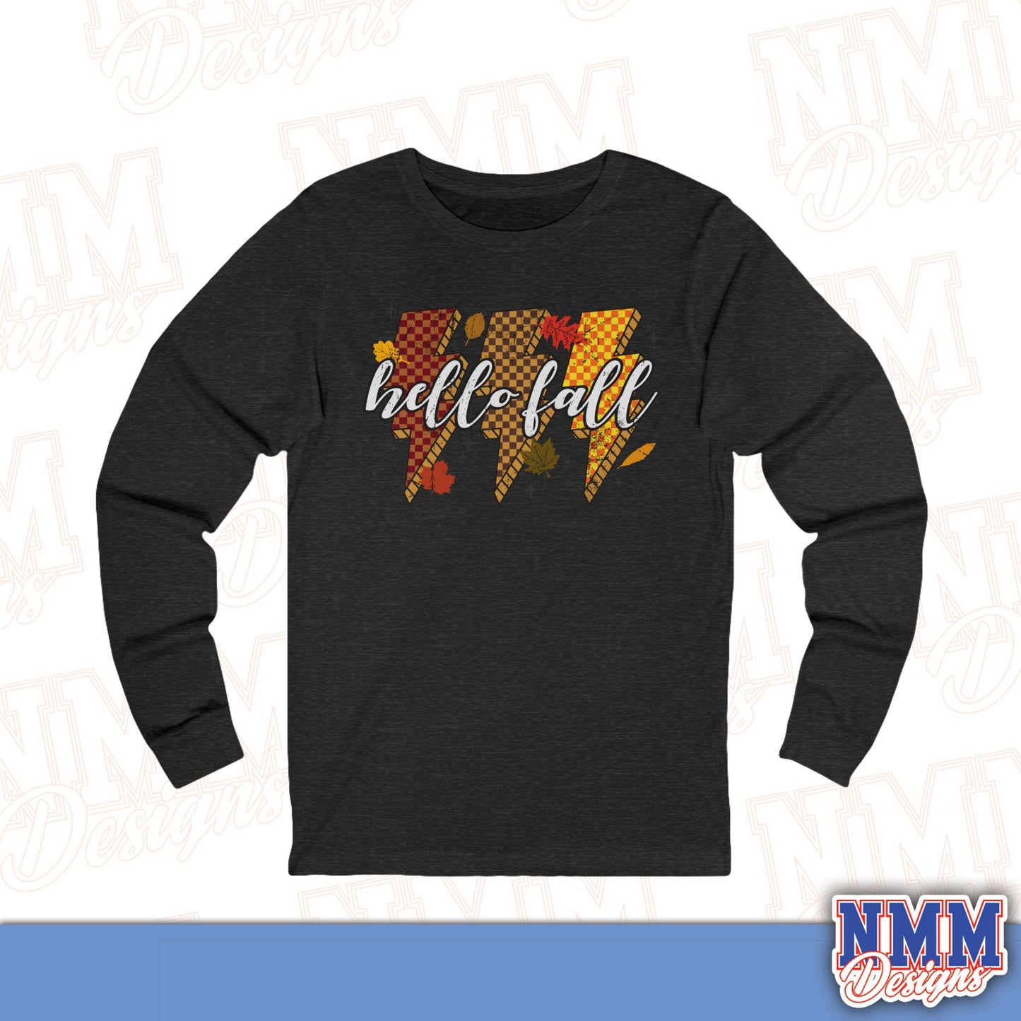 Hello-Fall Unisex Long Sleeve Tee, Cozy Autumn Shirt, Fall Fashion Top, Thanksgiving Gift, Seasonal Layering Tee