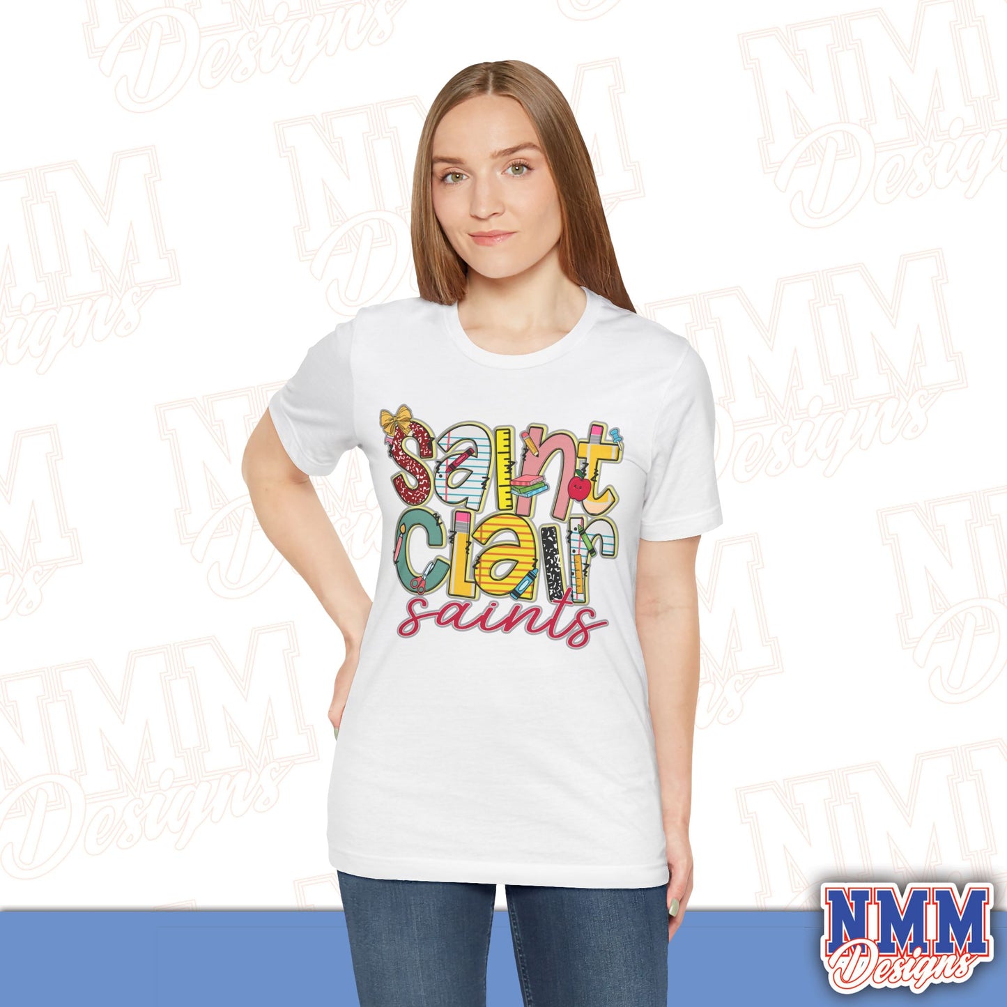 Saint Clair School Tee Shirt, Unisex Graphic T-Shirt, Casual Wear, Perfect for School Spirit, Gifts for Sports Fans, Summer Outfit