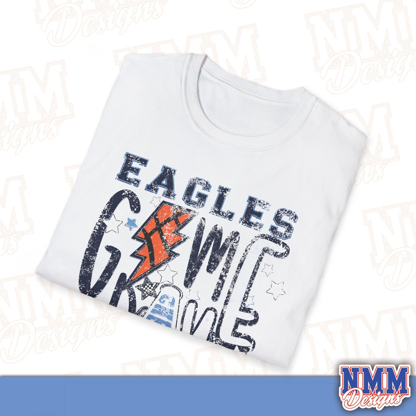Eagles Game Day T‑Shirt — Vintage Lightning & Football Helmet Fan Tee