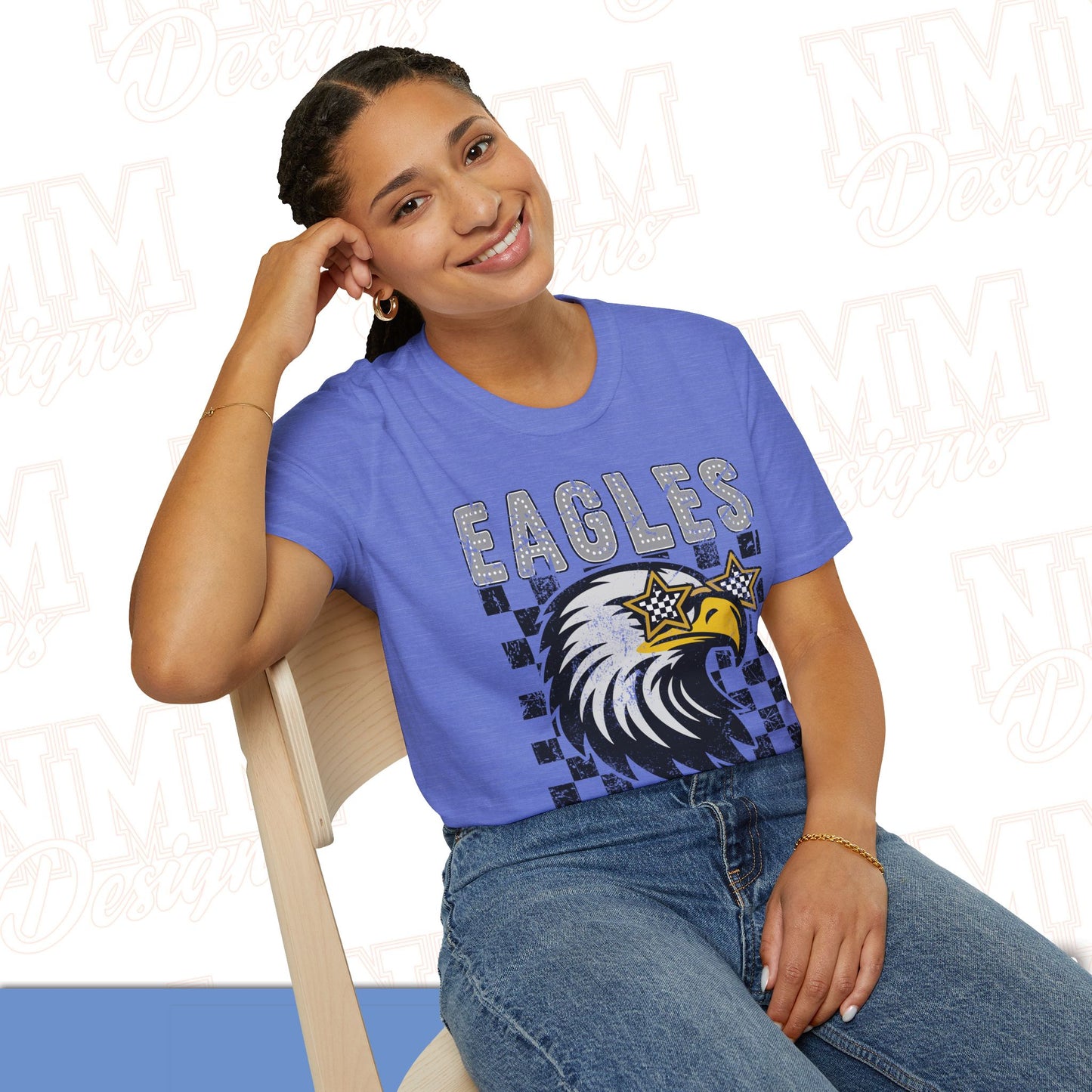 Eagle Graphic T-Shirt, Vintage Style Eagle Tee, Unisex Softstyle Shirt, Perfect for Game Day, Eagle Lover Gift, Casual Wear