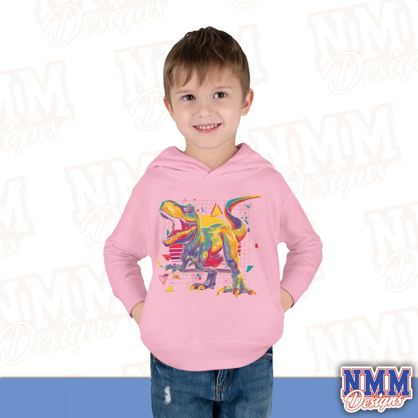 Colorful Dinosaur Toddler Pullover Hoodie