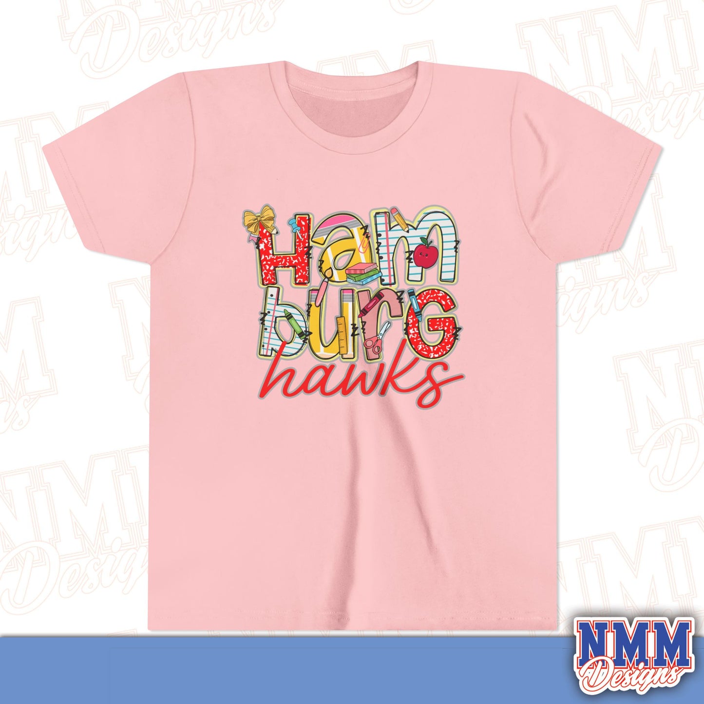 Hamburg Hawks Youth Shirt, Kids Sportswear,School Spirit Apparel, Back to School