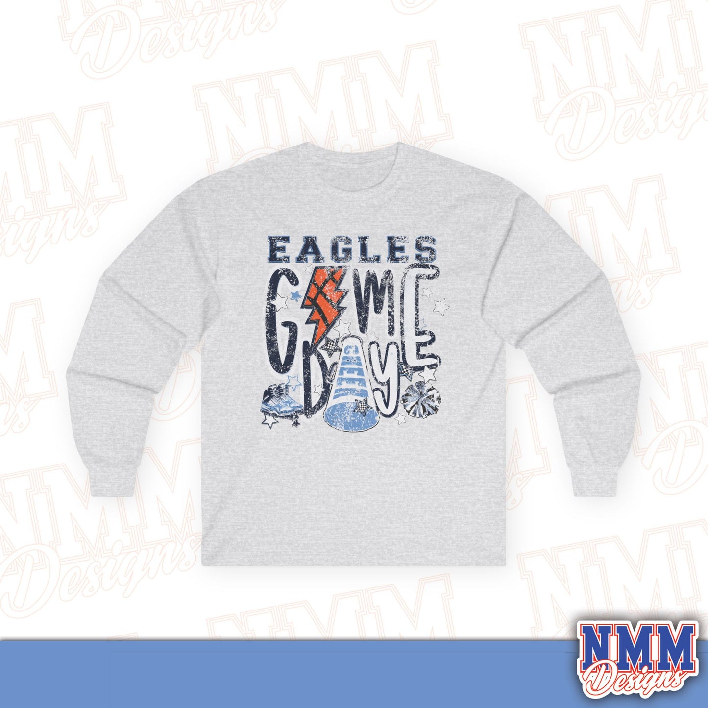 Eagles Game Day Long Sleeve Tee — Lightning Guitar Tailgate Shirt