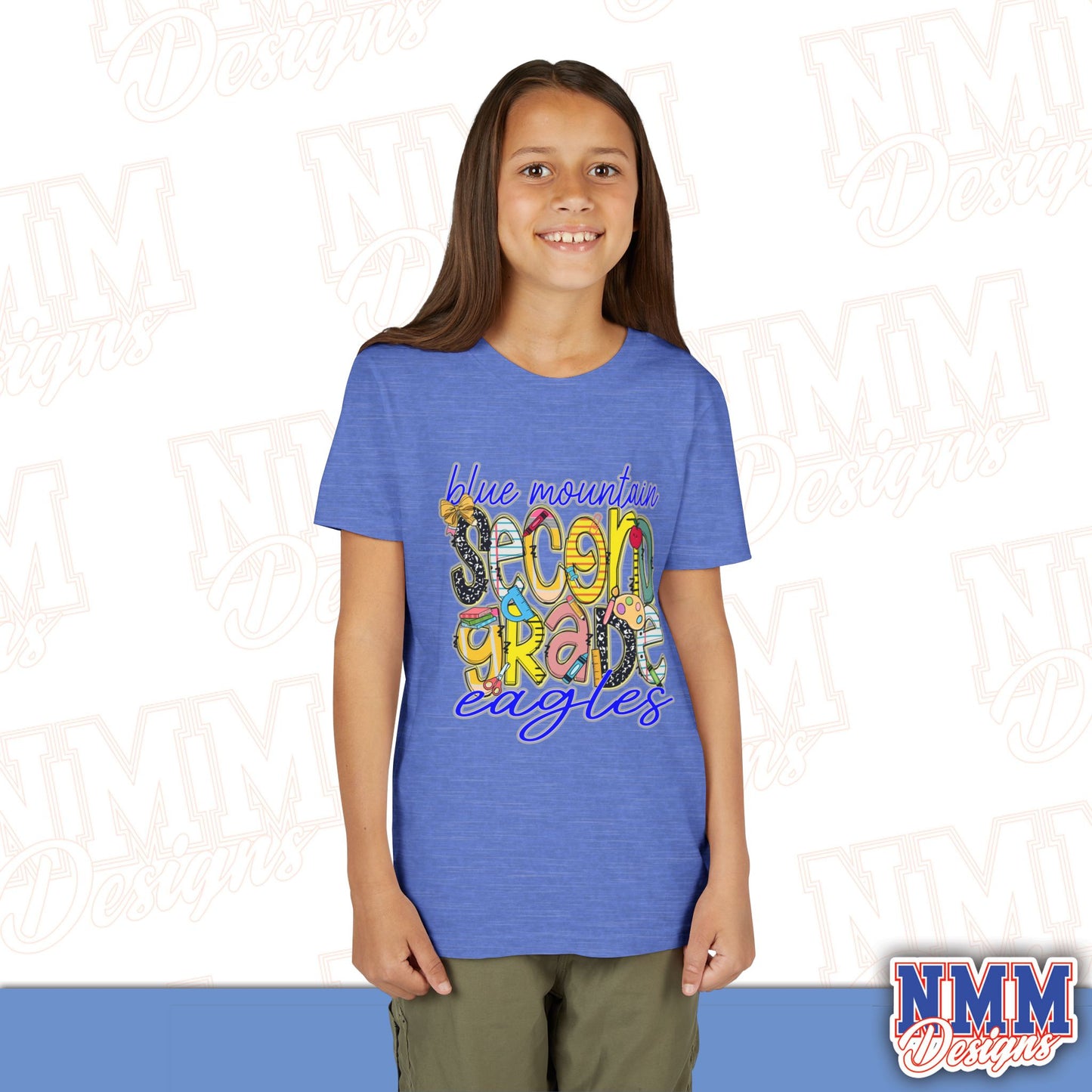 Blue Mountain Eagles Second Grade Youth Shirt, Kids Sportswear, School Spirit Apparel, Back to School