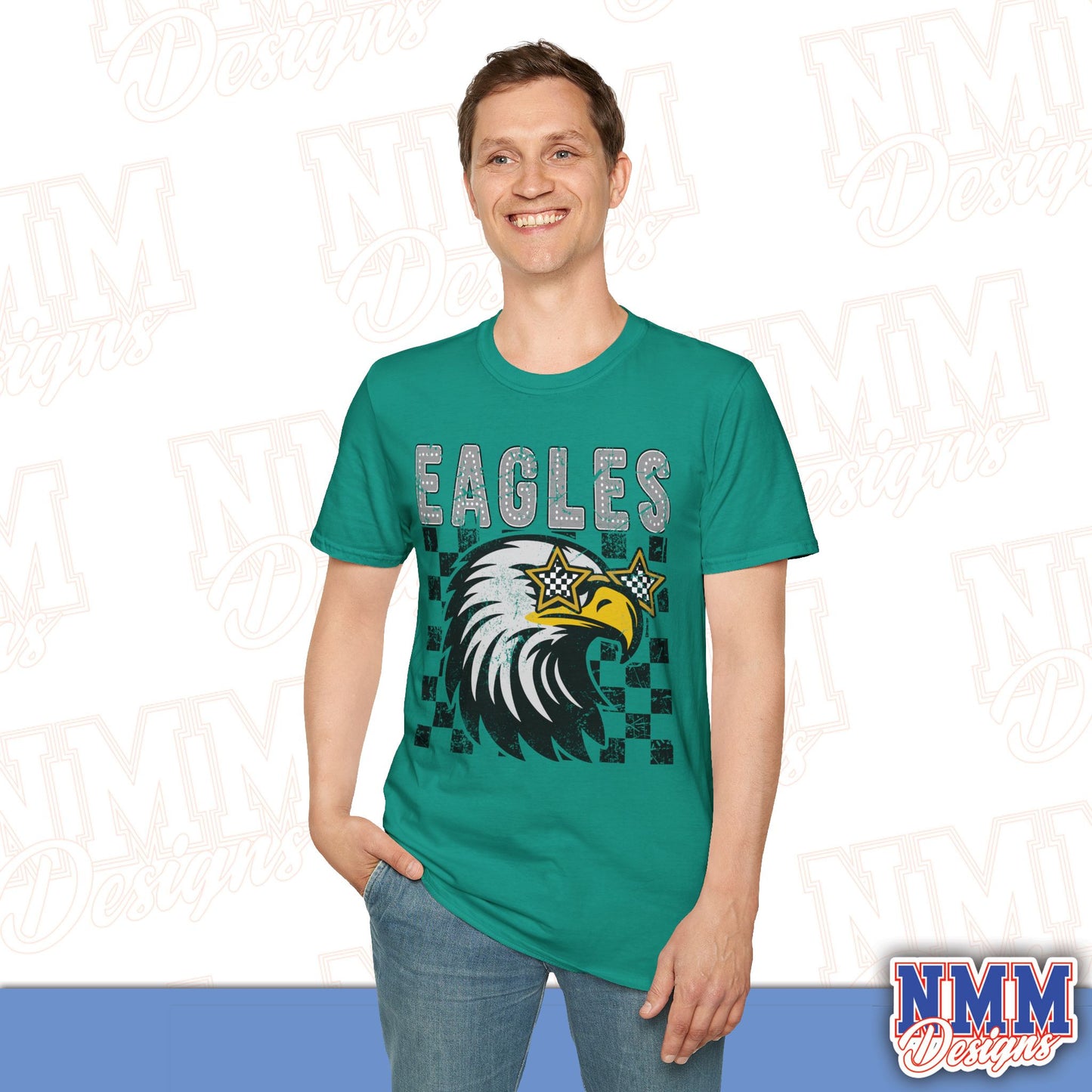 Eagle Graphic T-Shirt, Vintage Style Eagle Tee, Unisex Softstyle Shirt, Perfect for Game Day, Eagle Lover Gift, Casual Wear