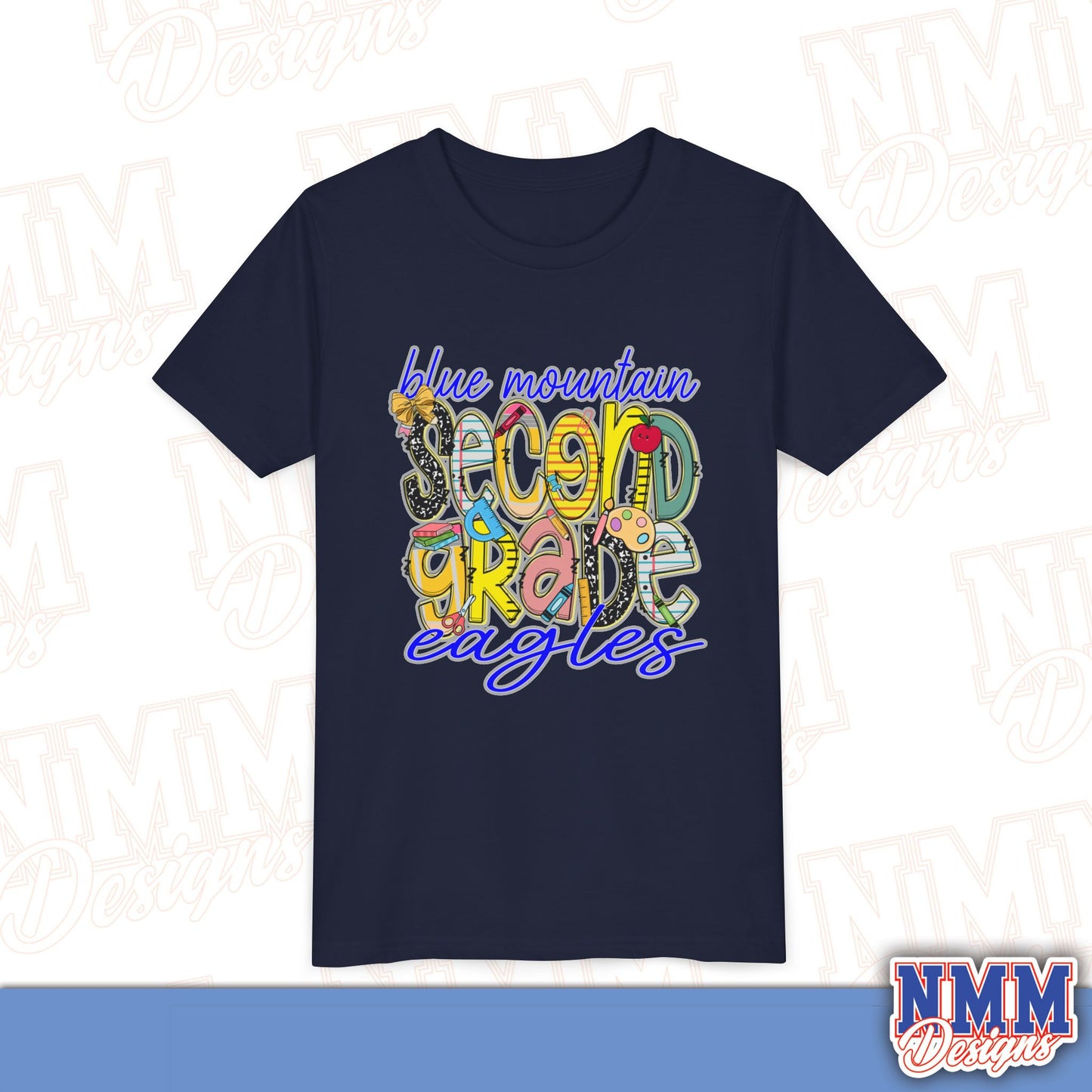 Blue Mountain Eagles Second Grade Youth Shirt, Kids Sportswear, School Spirit Apparel, Back to School