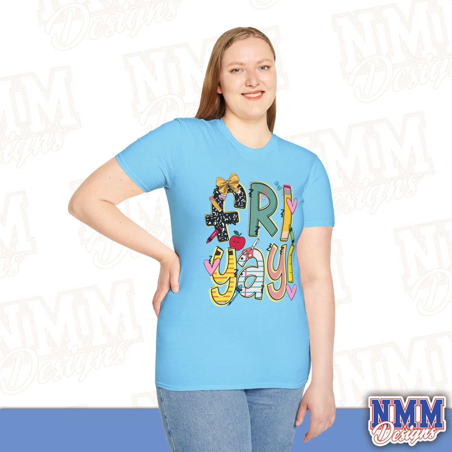 FRI-YAY Unisex Softstyle T-Shirt, Fun Graphic Tee, Weekend Vibe Shirt, Gift for Friends, Casual Wear, Celebration Outfit