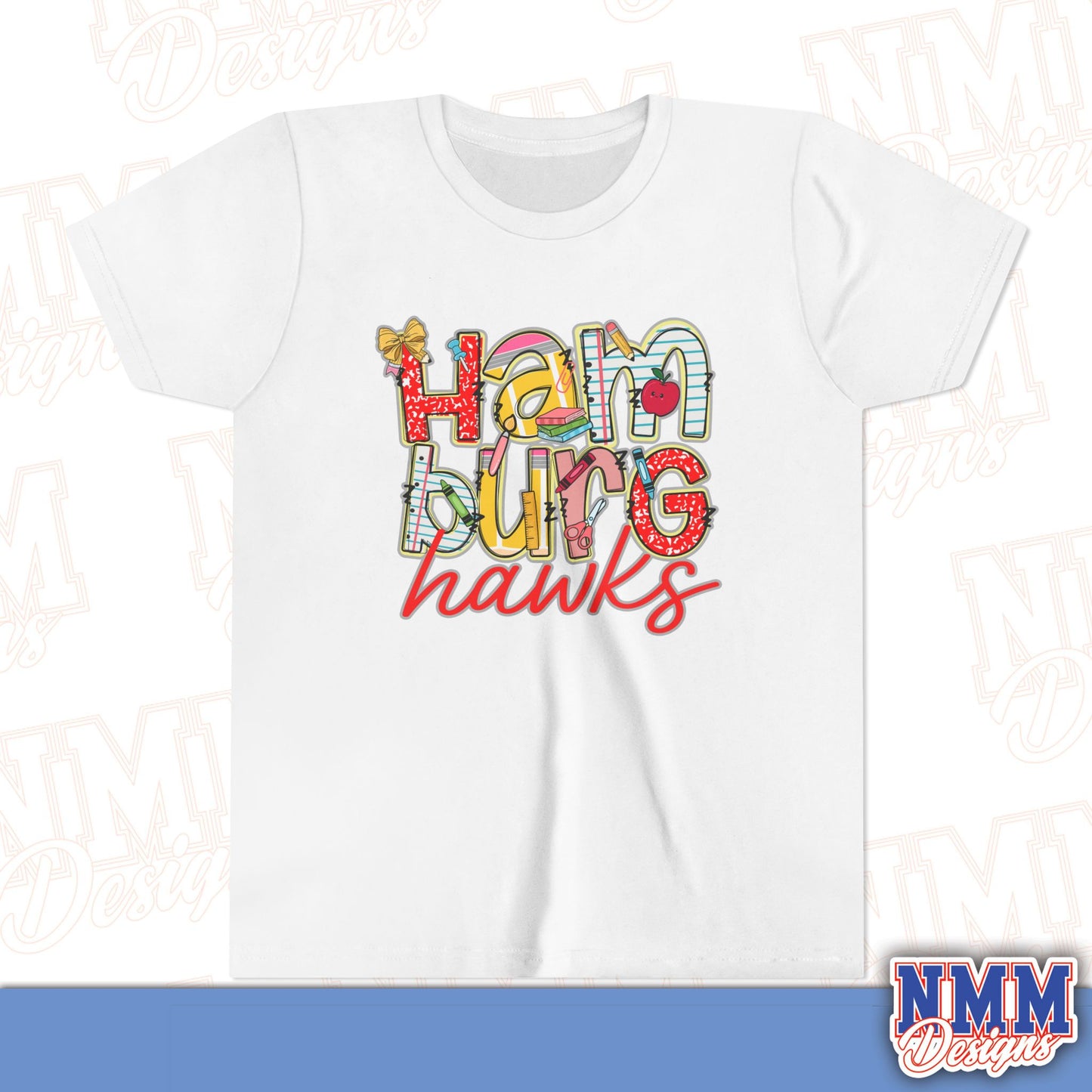 Hamburg Hawks Youth Shirt, Kids Sportswear,School Spirit Apparel, Back to School
