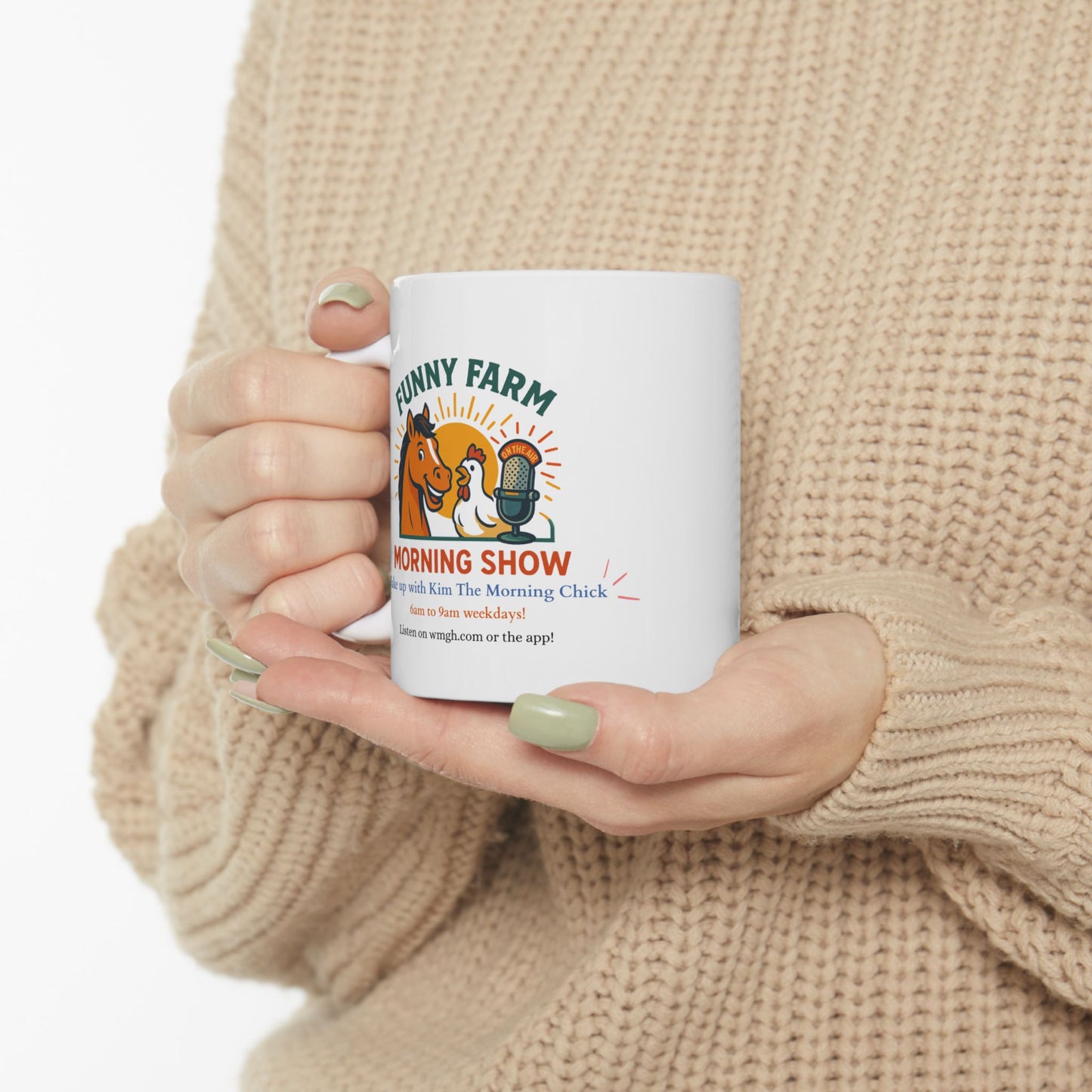 Funny Farm WMGH Kim the Morning Chick Ceramic Mug – (11oz/15oz)