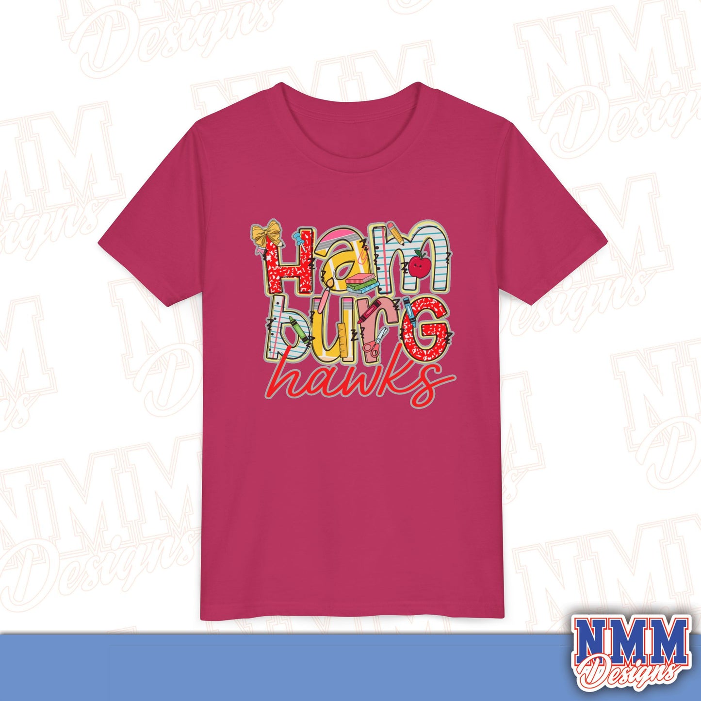 Hamburg Hawks Youth Shirt, Kids Sportswear,School Spirit Apparel, Back to School