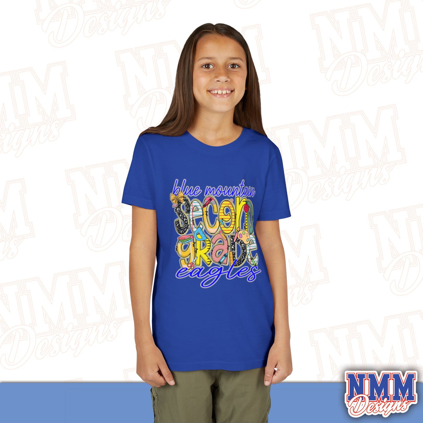 Blue Mountain Eagles Second Grade Youth Shirt, Kids Sportswear, School Spirit Apparel, Back to School
