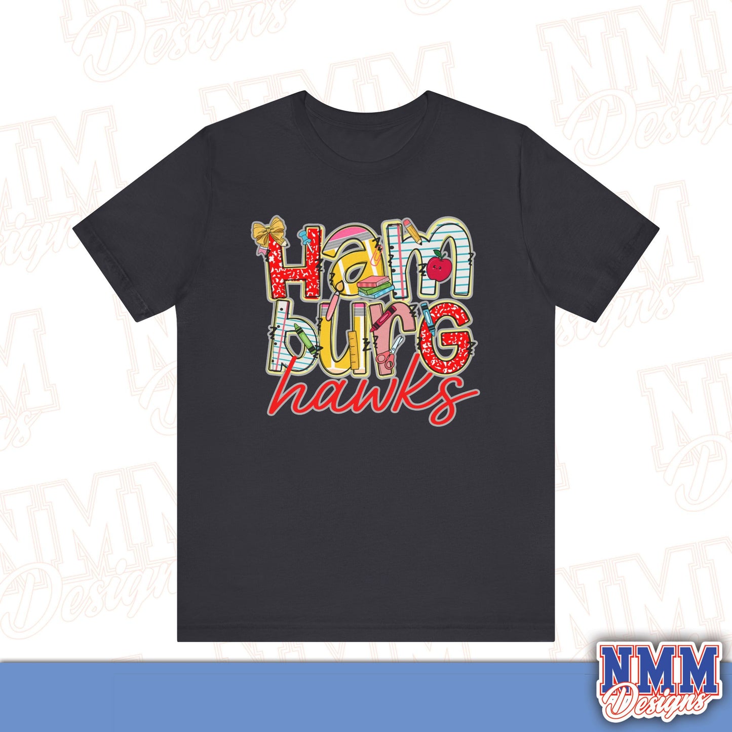 Hamburg Hawks Tee Shirt, Unisex Graphic T-Shirt, Casual Wear, Perfect for School Spirit, Gifts for Sports Fans, Summer Outfit