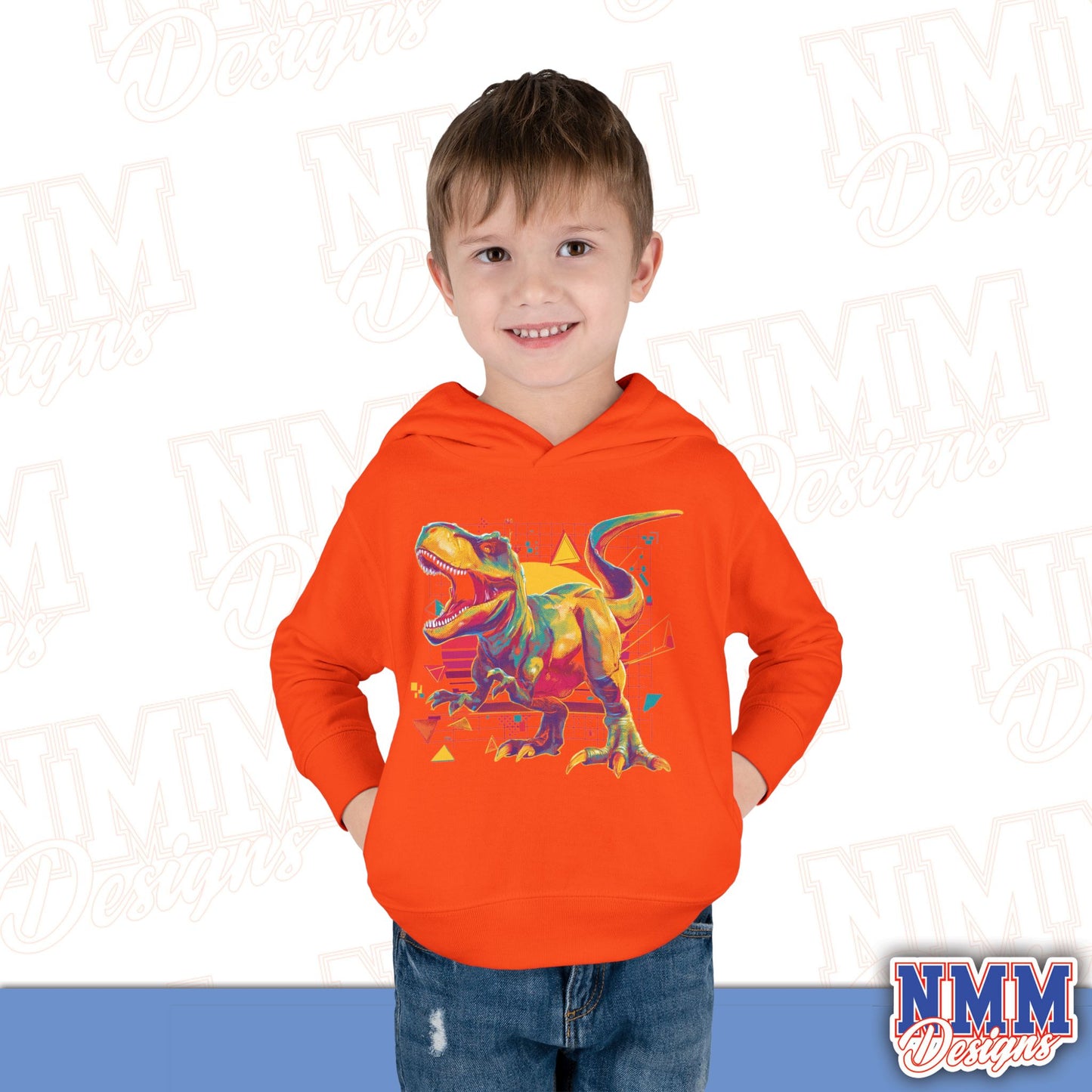 Colorful Dinosaur Toddler Pullover Hoodie