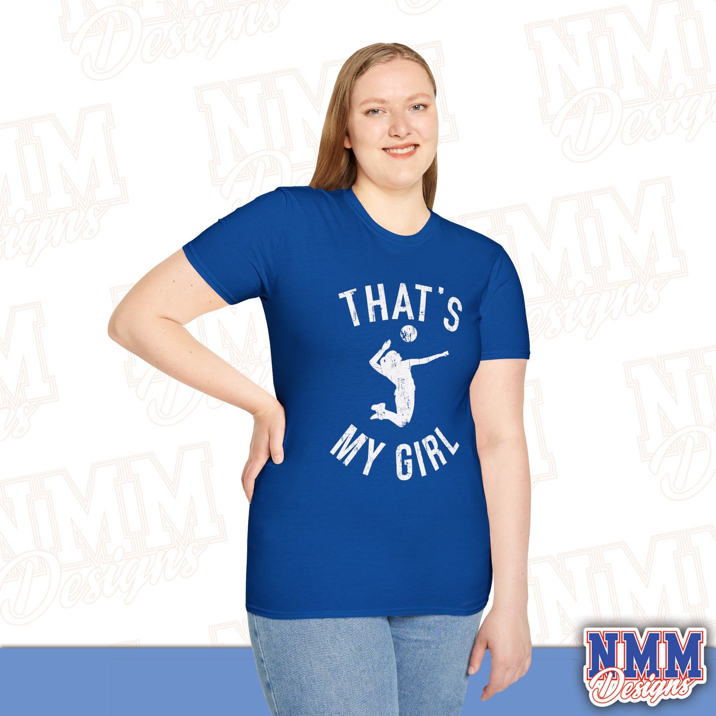 That's My Girl Volleyball T-Shirt, Sports Tee, Active Lifestyle Wear, Volleyball Apparel